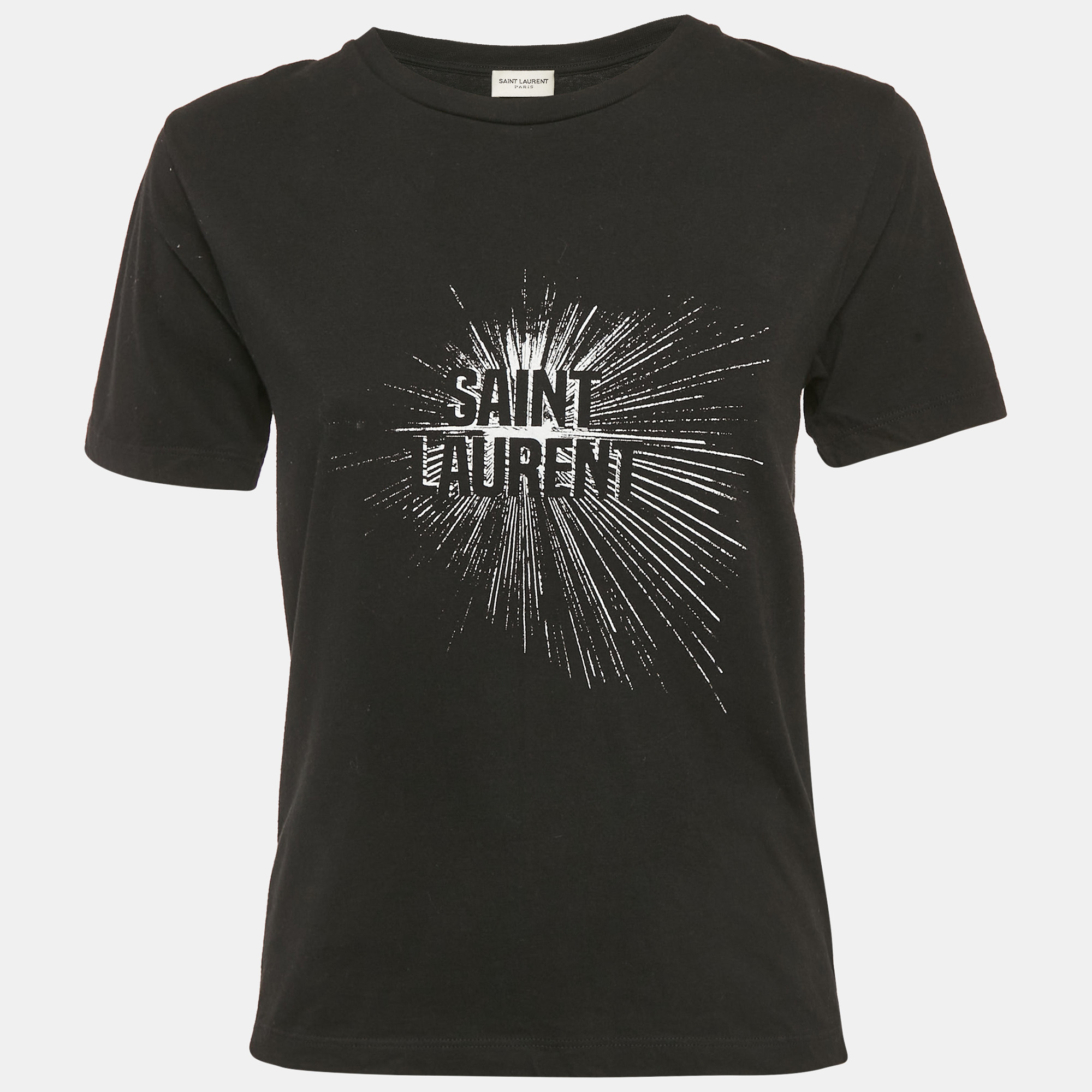 

Saint Laurent Black Logo Print Jersey T-Shirt S