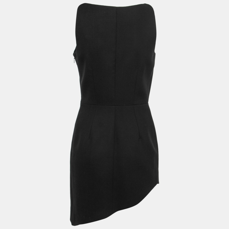 

Saint Laurent Black Wool Asymetric Sleeveless Dress