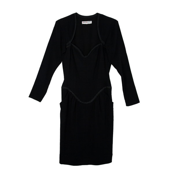 Pre Owned Saint Laurent Black Stretch Long Sleeve Dress M
