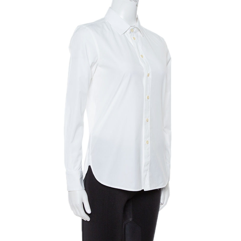 

Saint Laurent Paris White Cotton Long Sleeve Shirt