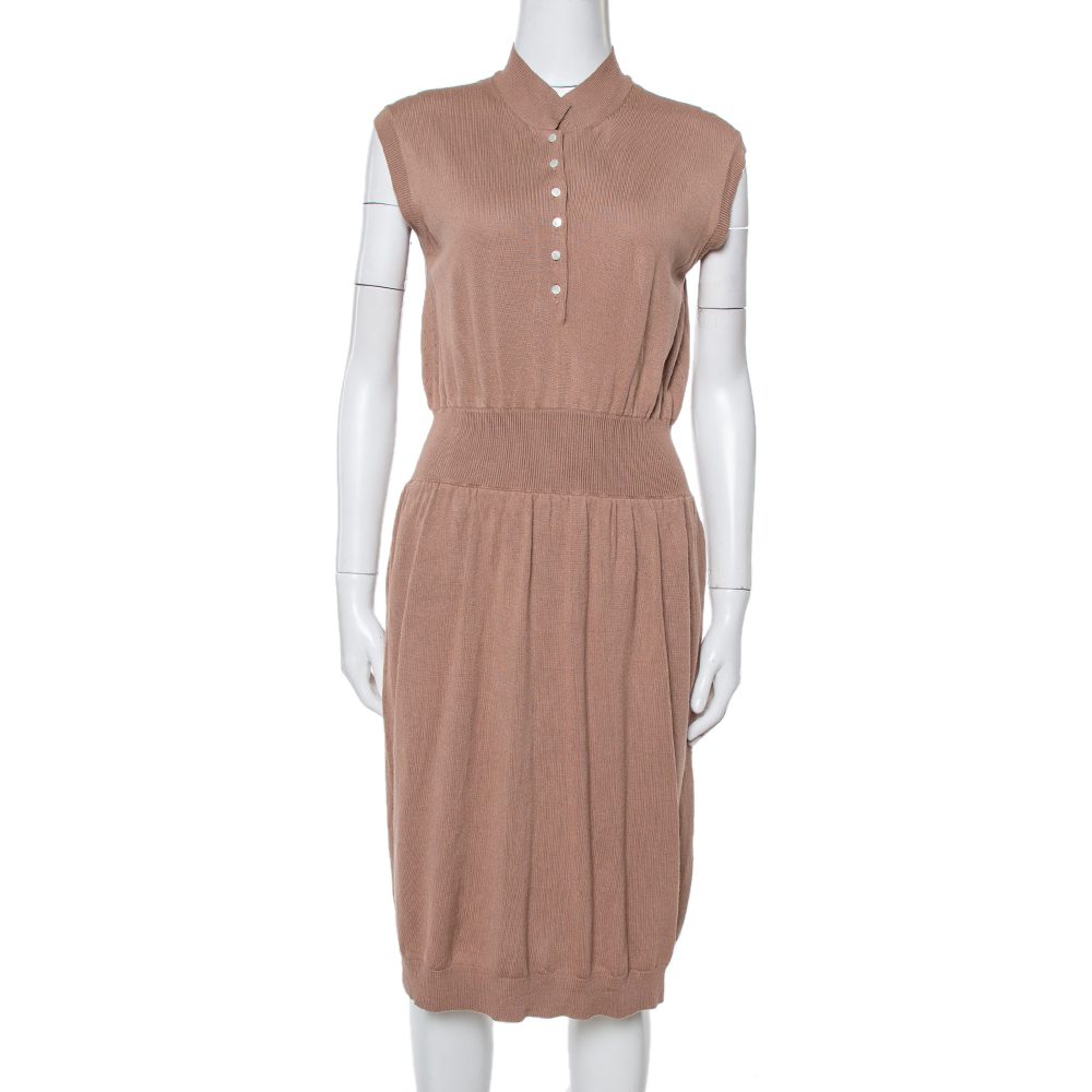 

Yves Saint Laurent Chestnut Brown Wool Knit Sleeveless Dress