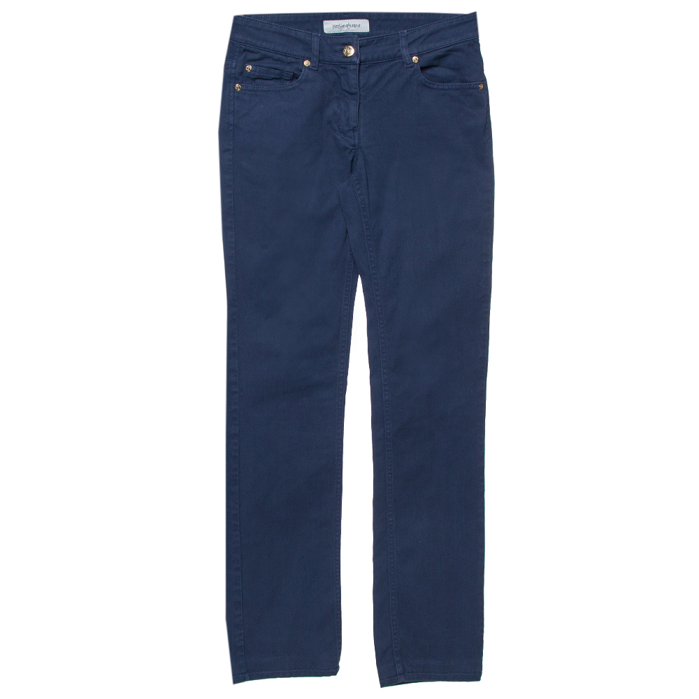 Pre-owned Saint Laurent Yves  Navy Blue Denim Straight Fit Jeans S