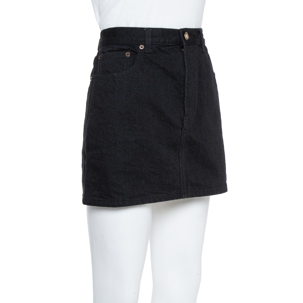 

Saint Laurent Paris Black Denim Mini Skirt