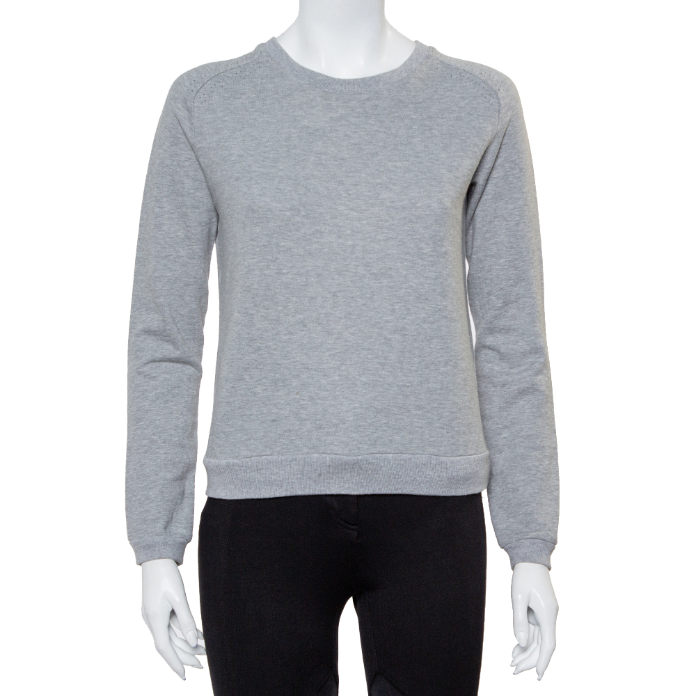 Pre-owned Saint Laurent Grey Cotton Crewneck Sweatshirt M