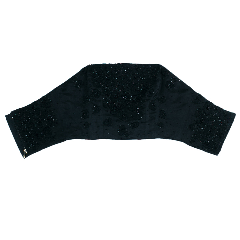 

Saint Laurent Paris Black Beaded Crop Top
