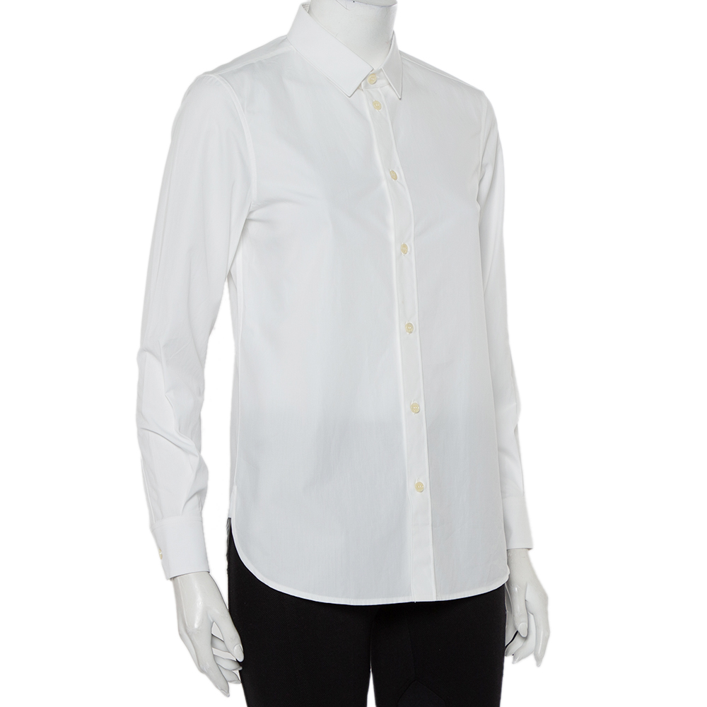 

Saint Laurent Paris White Cotton Button Front Shirt