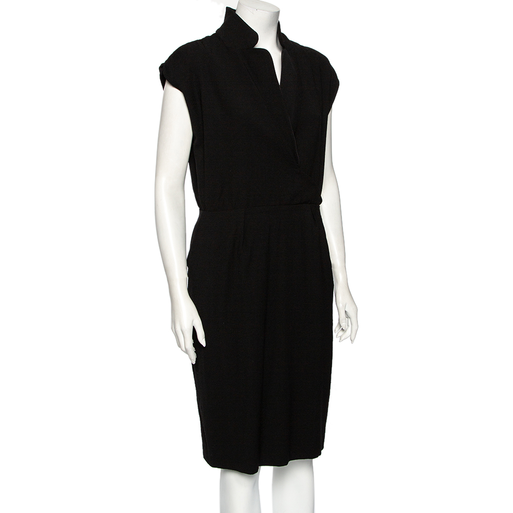 

Yves Saint Laurent Black Wool Edition 24 Midi Dress