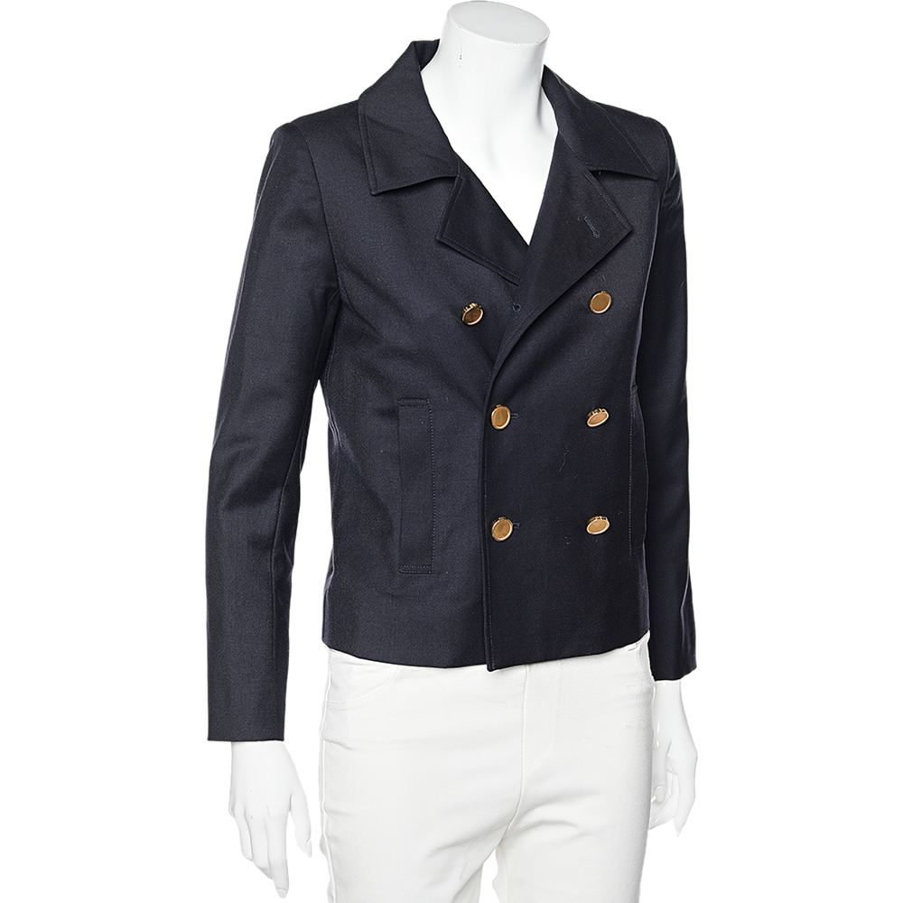 

Saint Laurent Navy Blue Wool Double Breasted Blazer