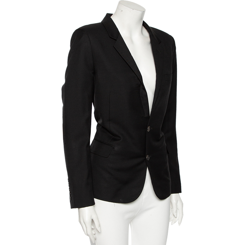 

Saint Laurent Black Wool Button Front Blazer