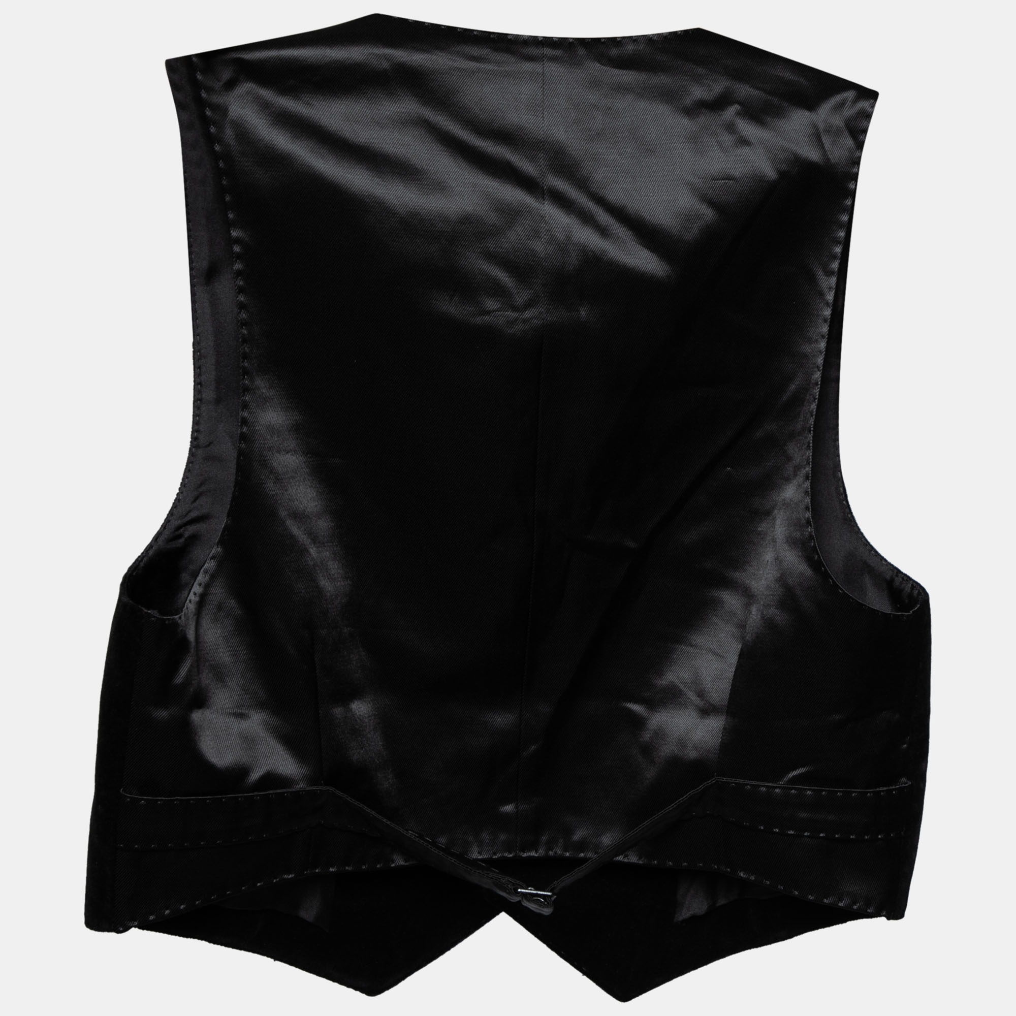 

Saint Laurent Black Velvet Belted Back Vest Waistcoat