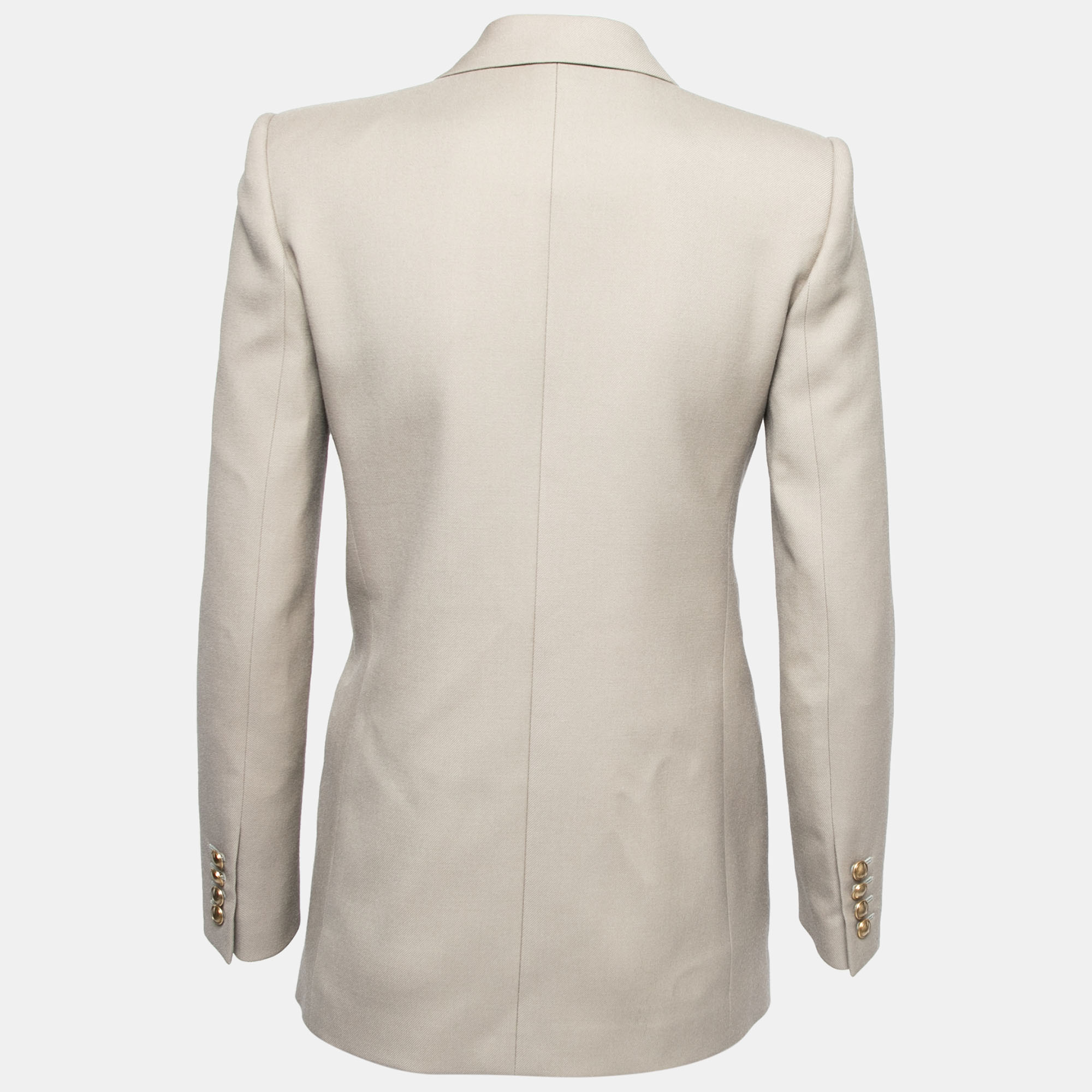 

Saint Laurent Taupe Wool Double Breasted Blazer, Grey