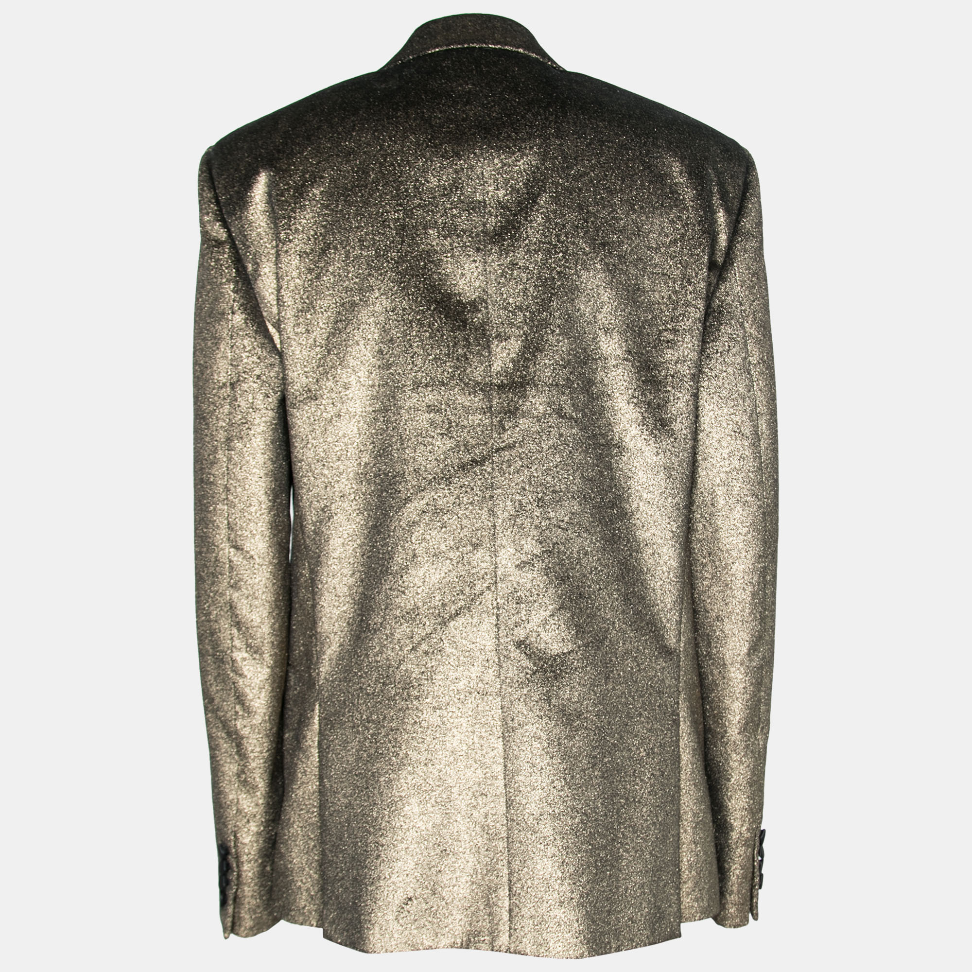 

Saint Laurent Gold Sparkly Cotton Long Sleeve Blazer
