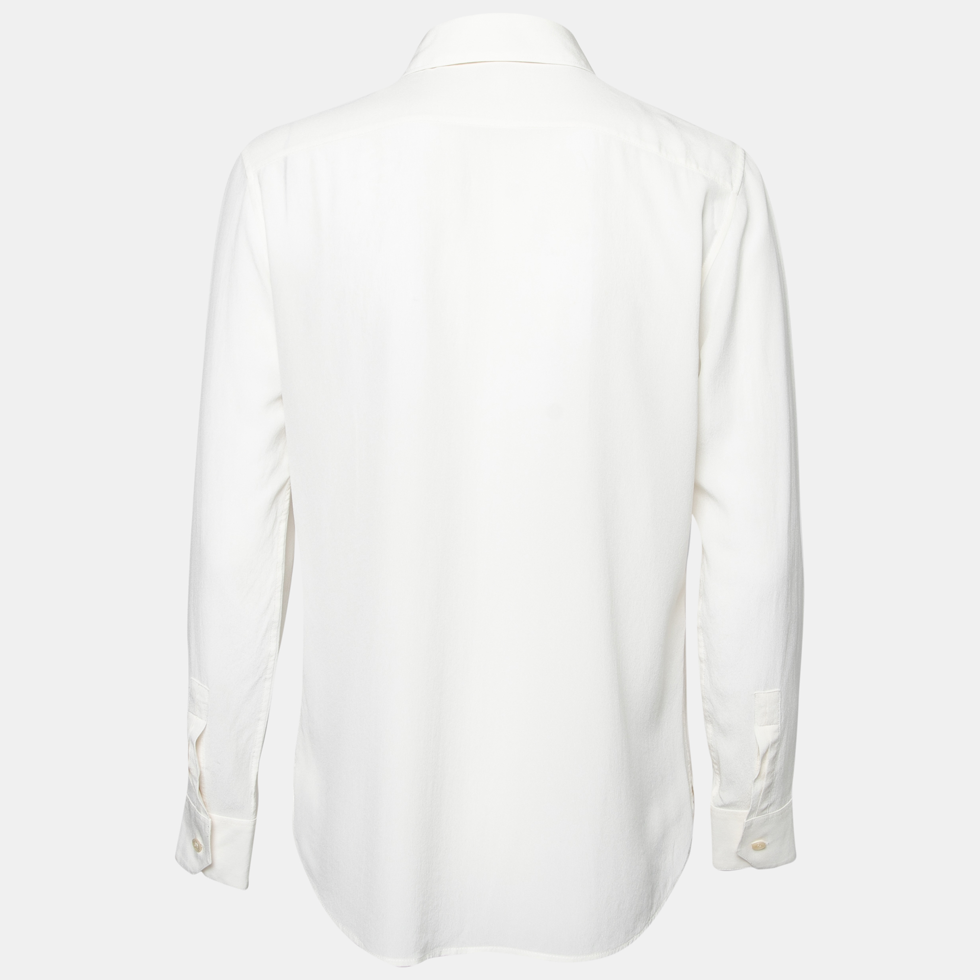 

Saint Laurent Off-White Crepe de Chine Silk Shirt