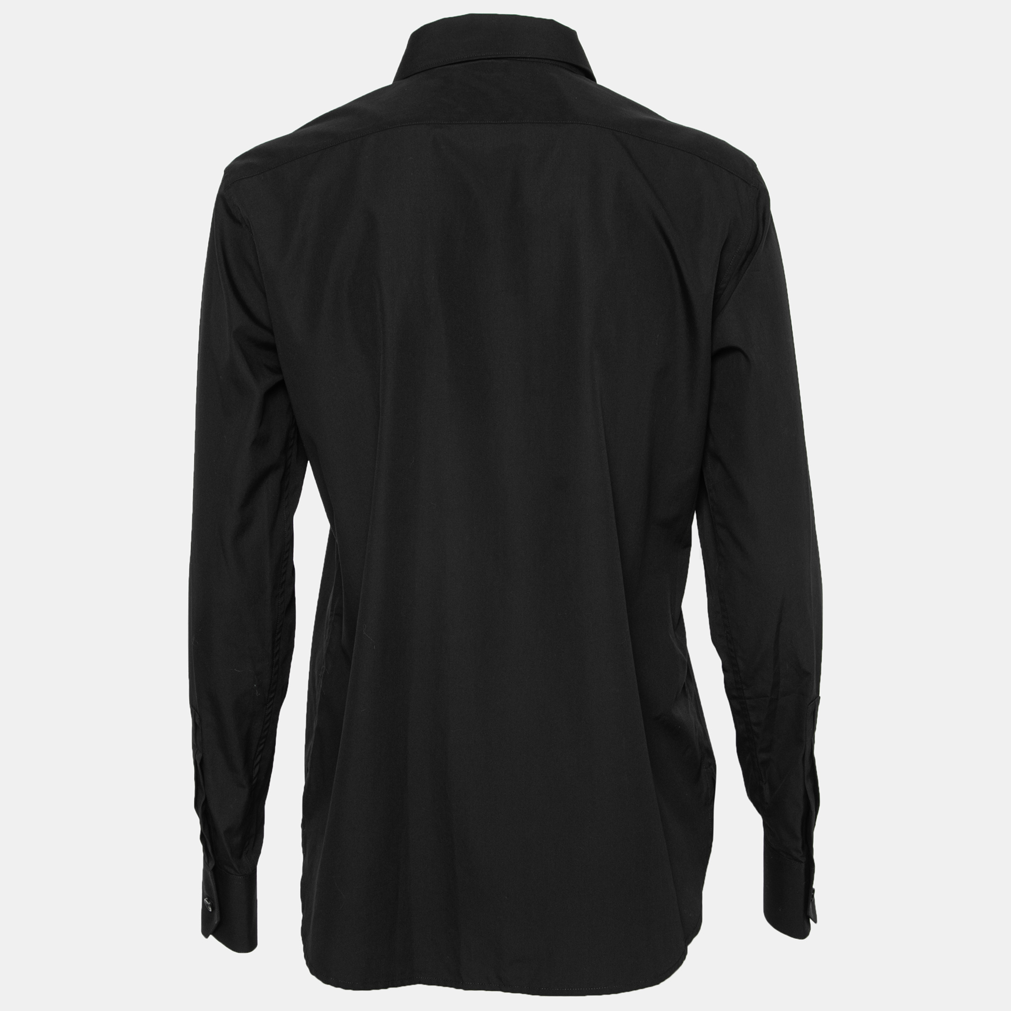 

Saint Laurent Black Poplin Button Front Shirt