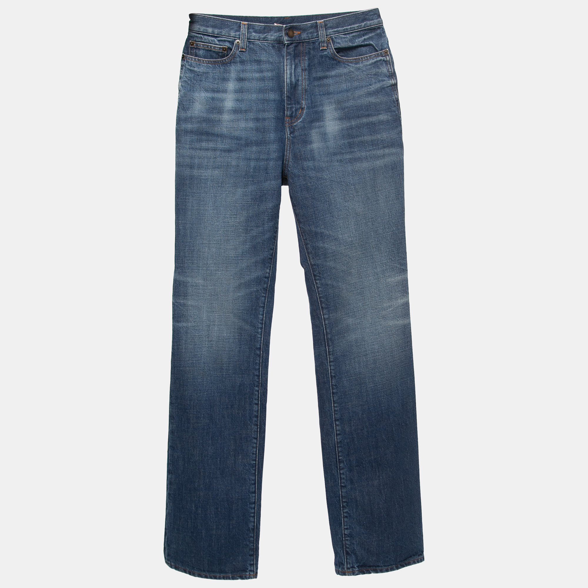 Pre-owned Saint Laurent Blue Denim 90s High-waist Jeans M Waist 30"