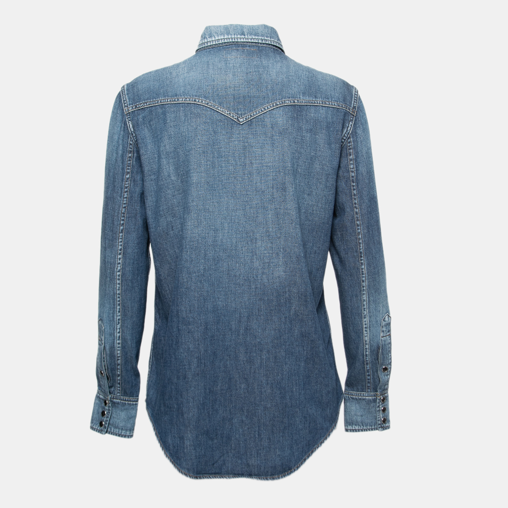 

Saint Laurent Blue Denim Western Shirt