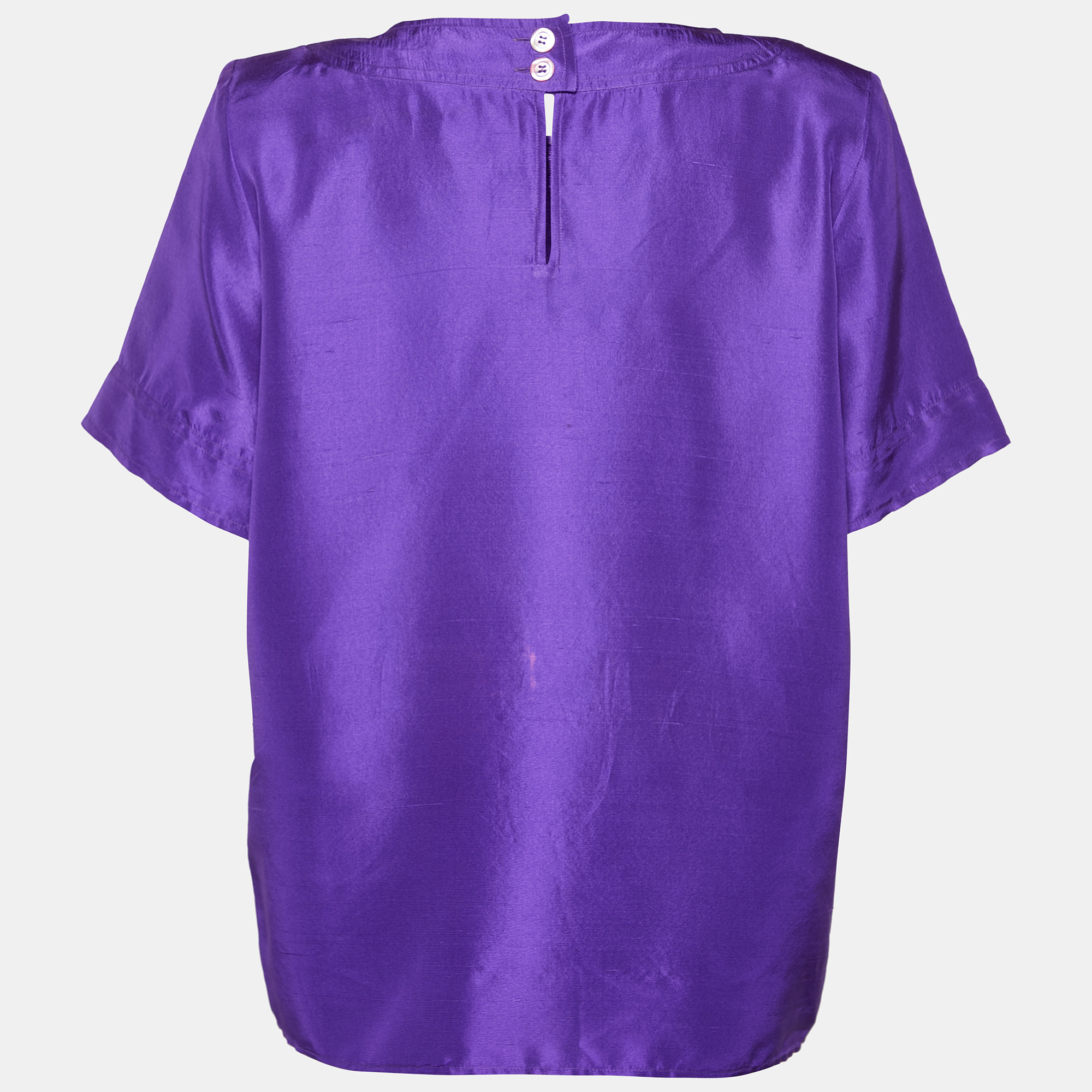 

Saint Laurent Rive Gauche Purple Silk Top
