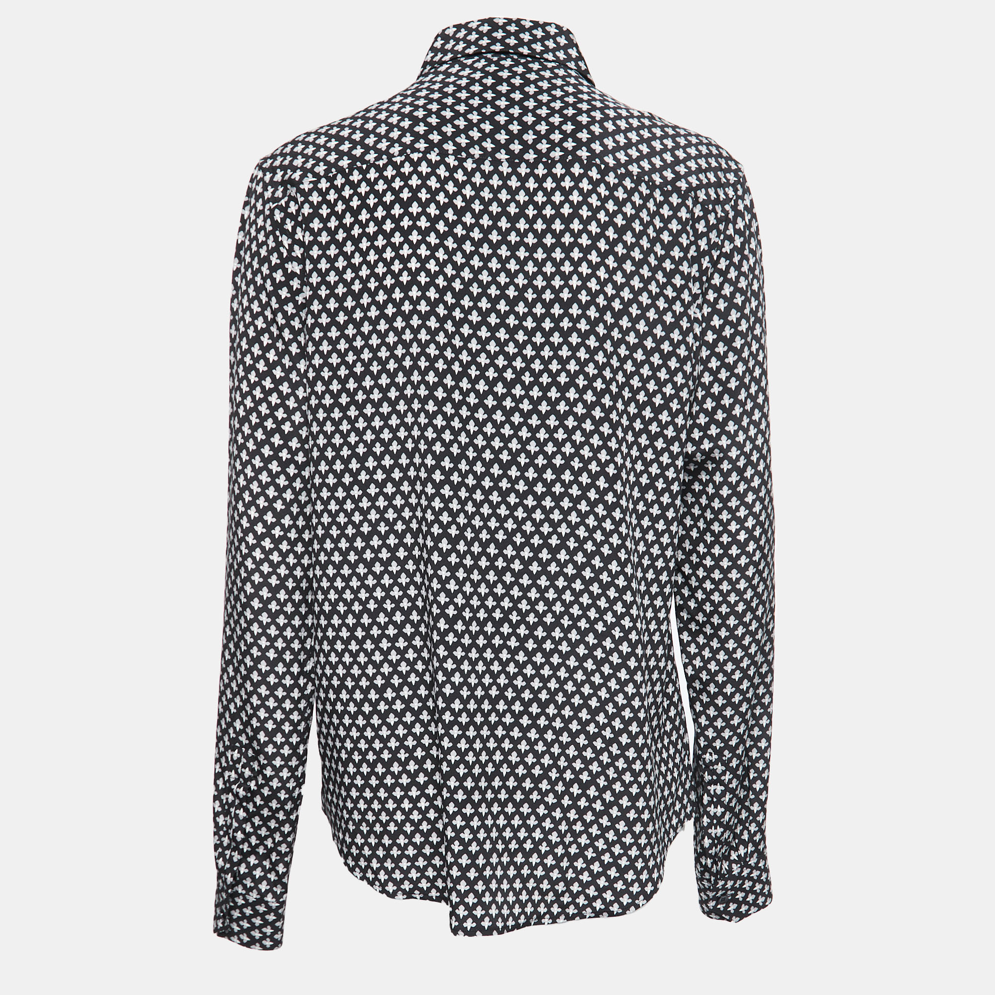 

Saint Laurent Paris Black Printed Silk Blouse