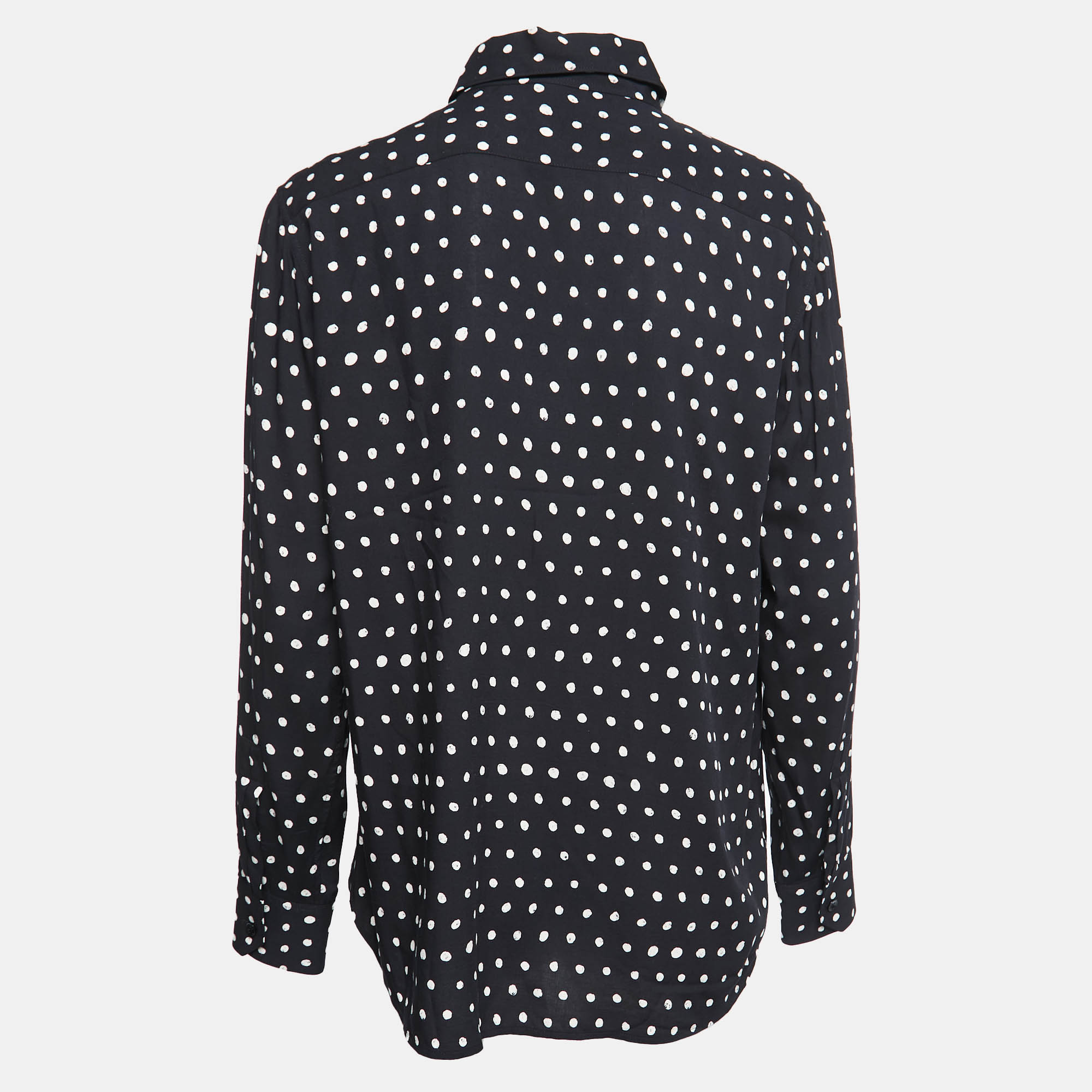 

Saint Laurent Black Polka Dot Printed Viscose Blouse