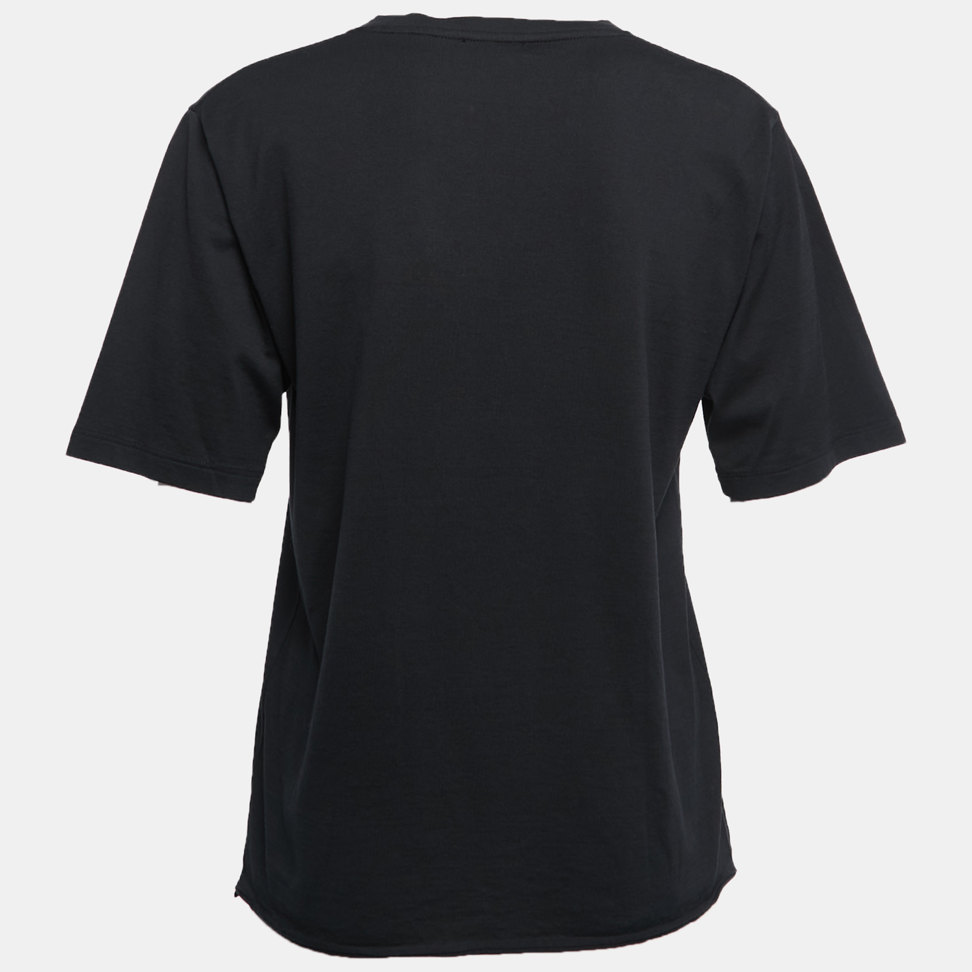 

Saint Laurent Paris Black Cotton Logo Print T-Shirt