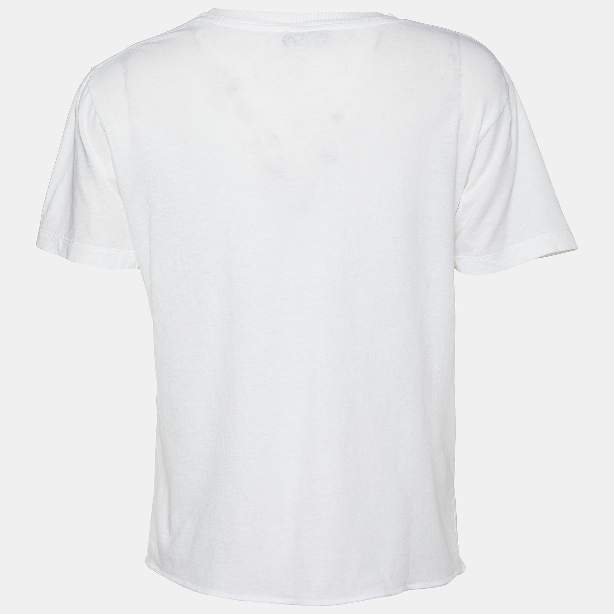 

Saint Laurent White Logo Printed Cotton Knit T-Shirt