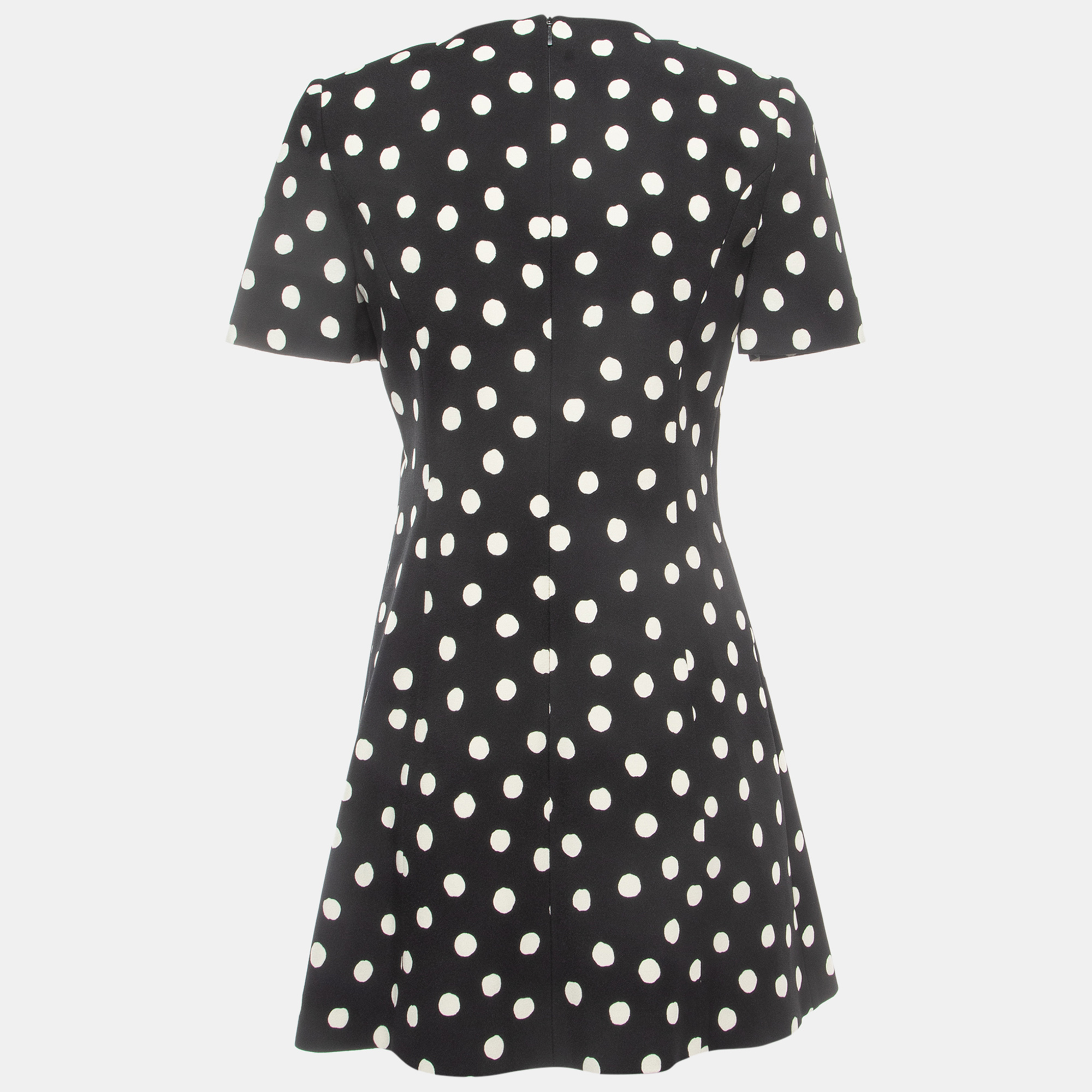 

Saint Laurent Black Polka Dot Crepe Mini Dress