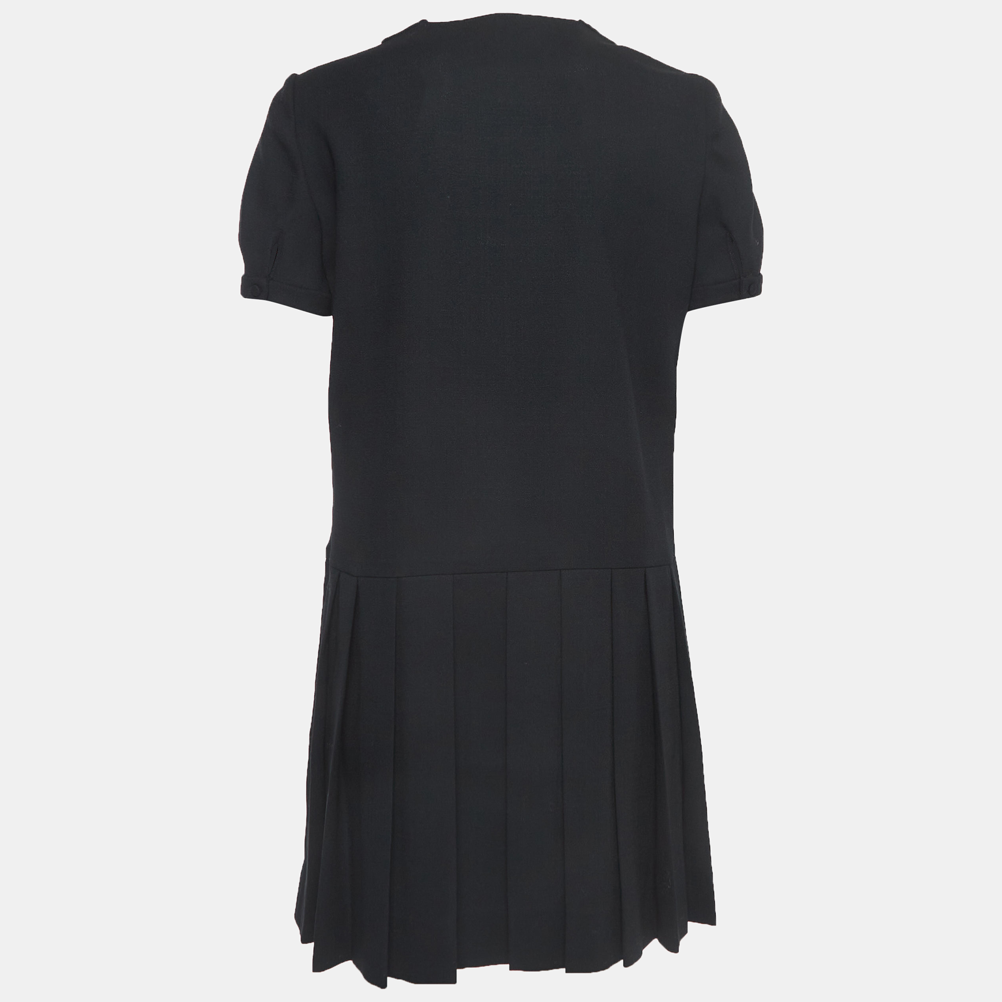 

Saint Laurent Black Wool Pleated Mini Dress