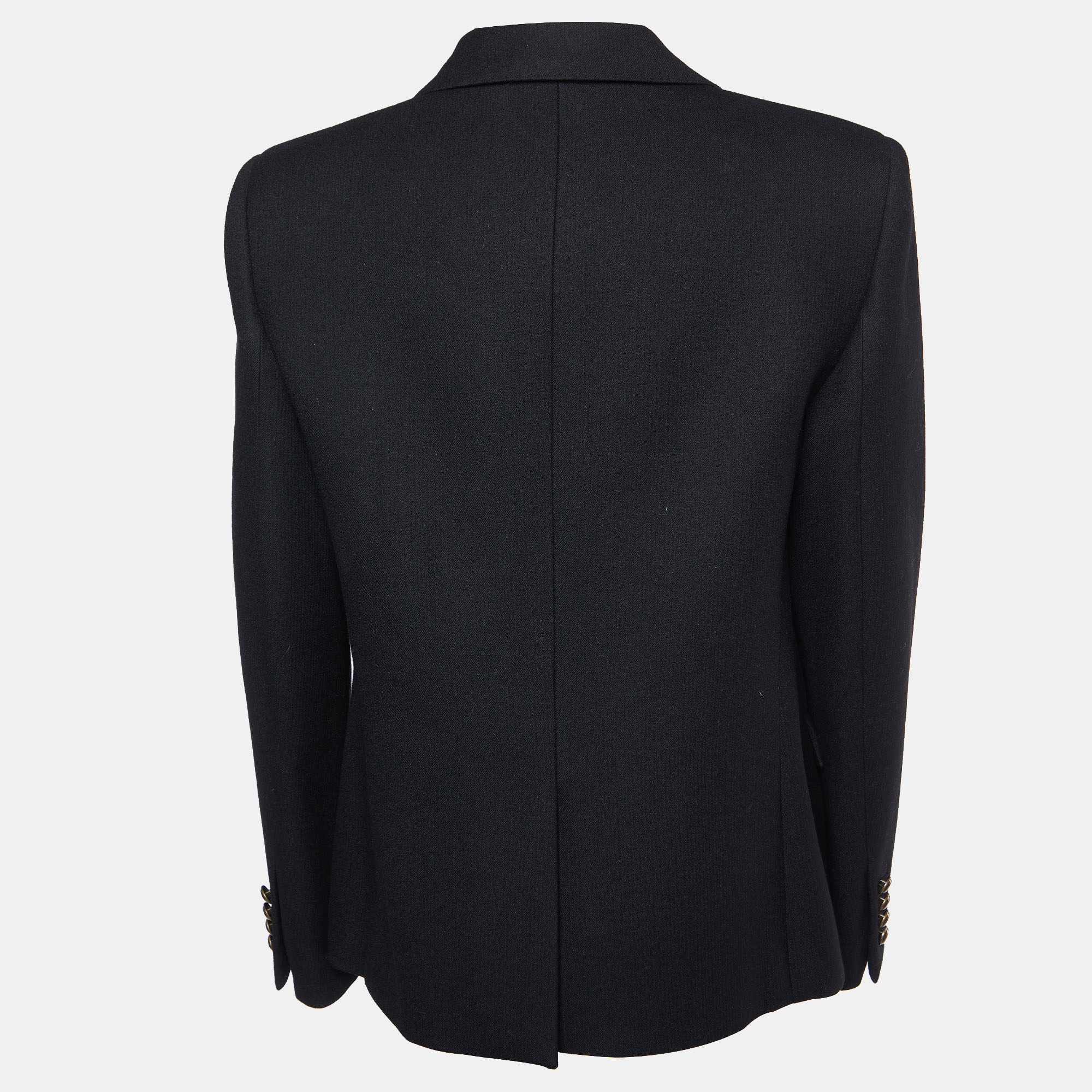 

Saint Laurent Paris Black Wool Anchor Detail Single Breasted Blazer