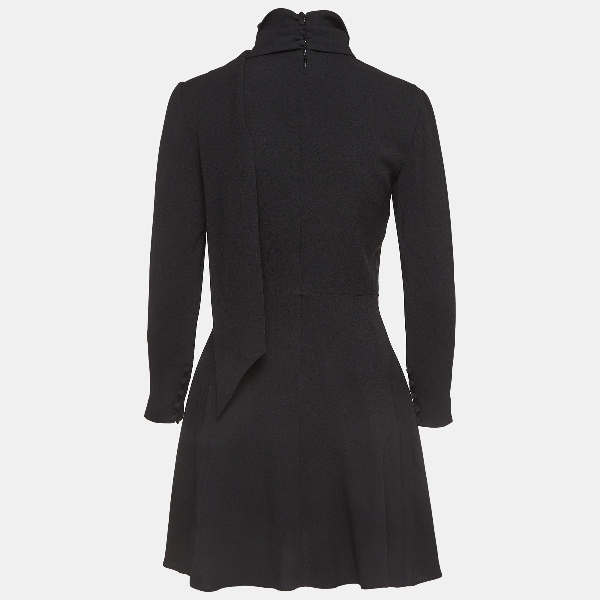 

Saint Laurent Black Crepe Asymmetrical Mini Dress