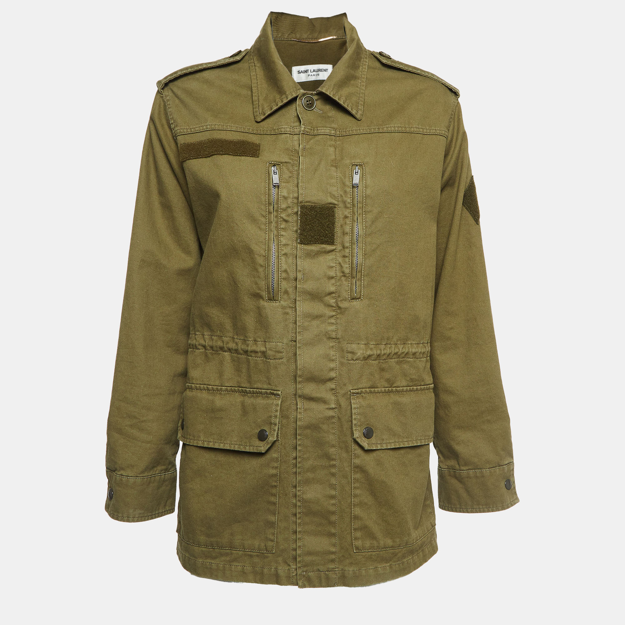 

Saint Laurent Green Cotton Military Jacket