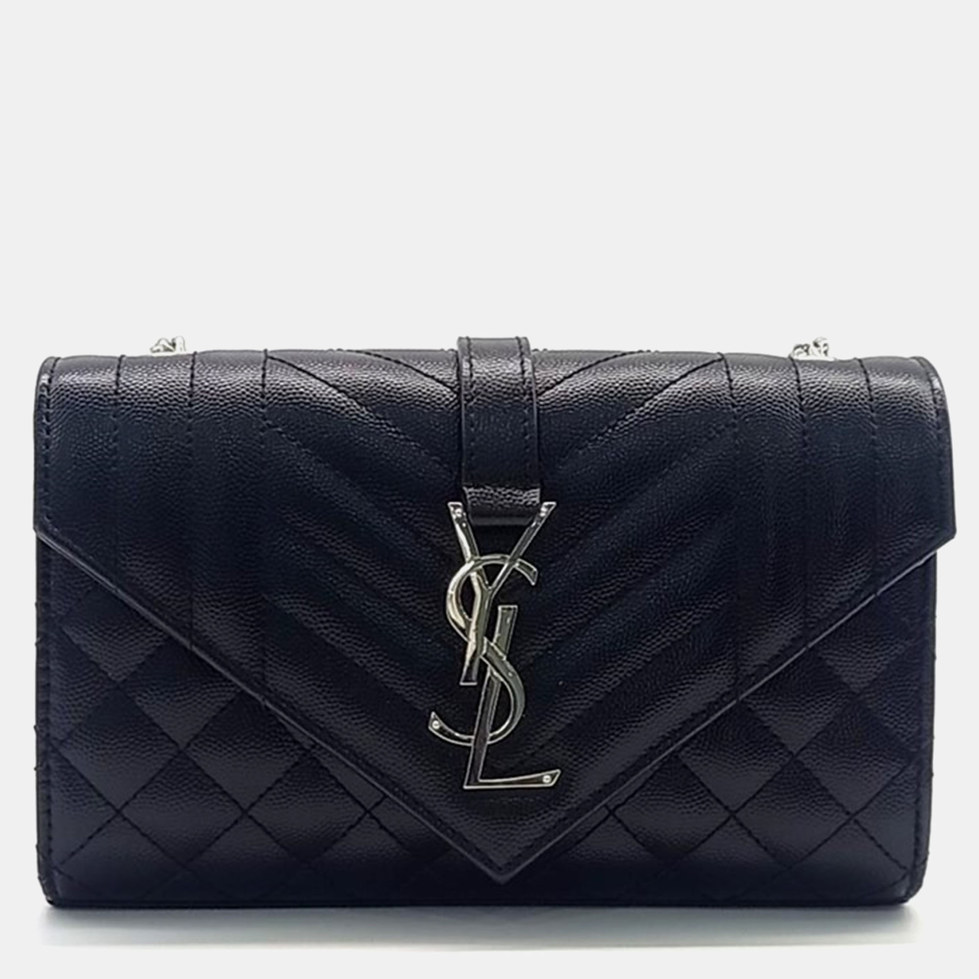 

Saint Laurent Monogram Chain Shoulder Bag, Black