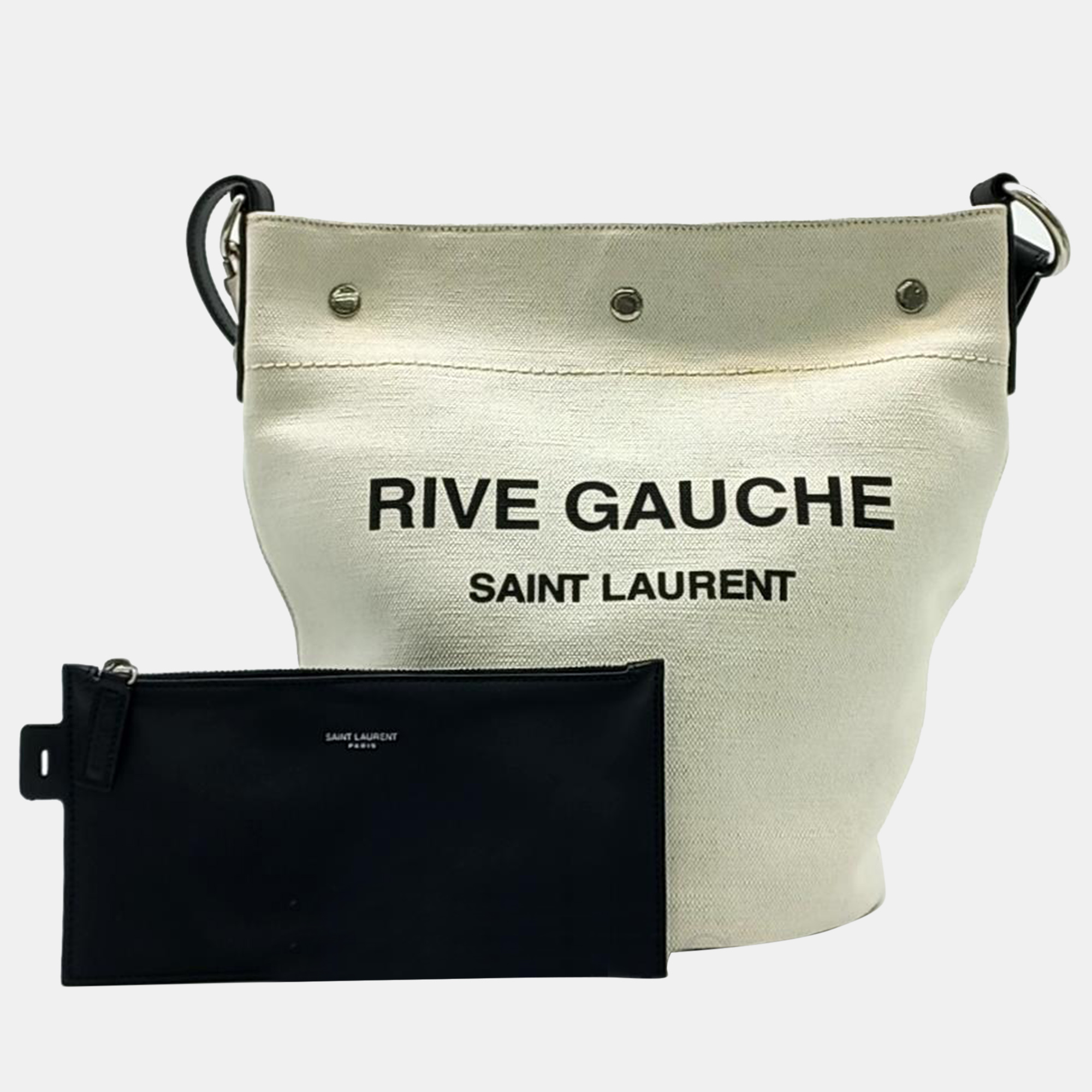 

Saint Laurent Rive Gauche Bucket Bag, Beige