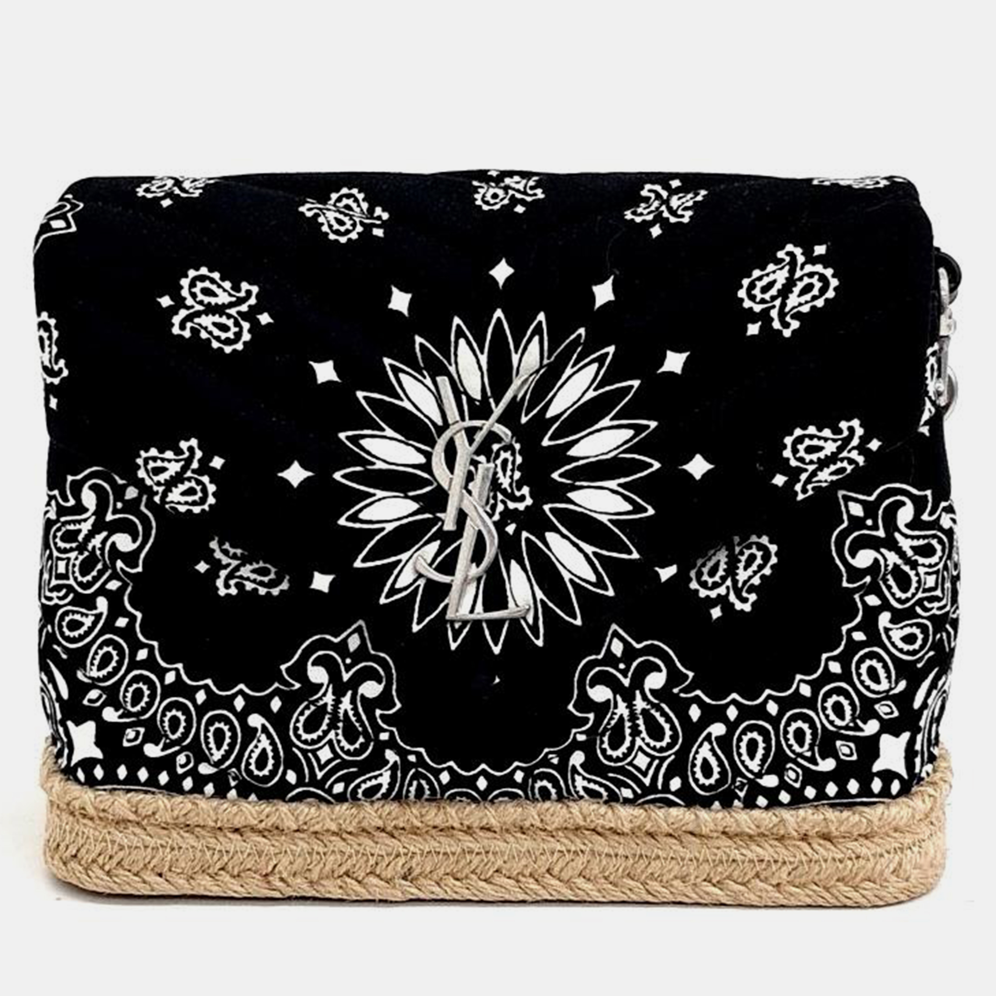 

Saint Laurent Black & White Printed Canvas Loulou Crossbody Bag