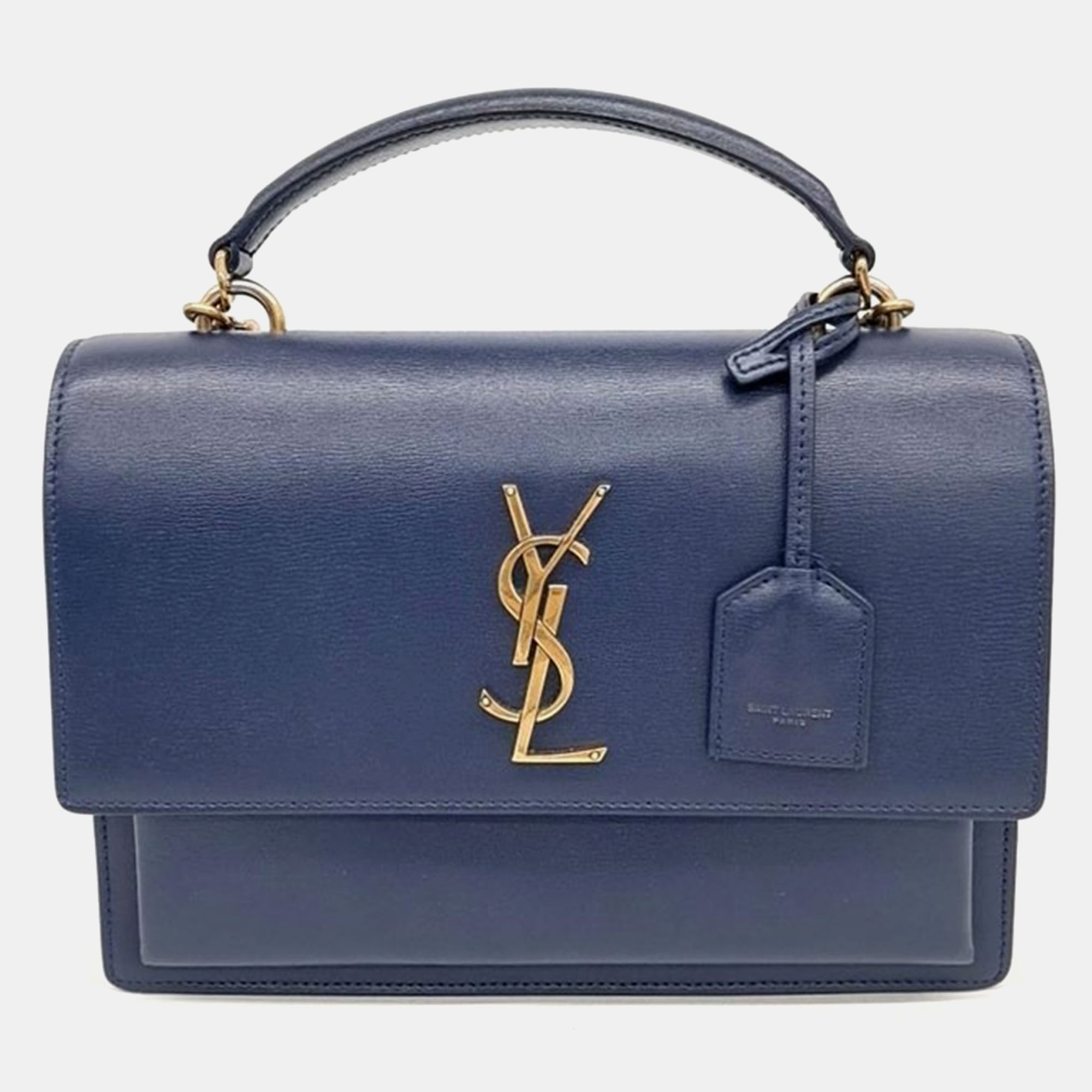 

Saint Laurent Sunset Satchel Medium Bag, Navy blue