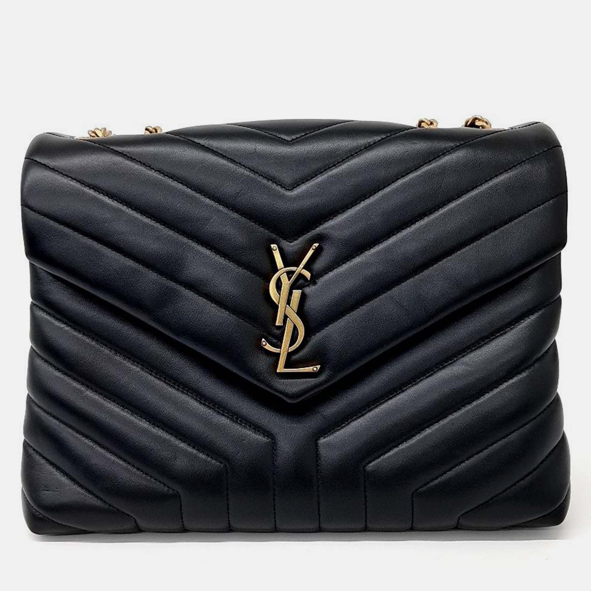 

Saint Laurent Monogram Lulu Medium Bag, Black