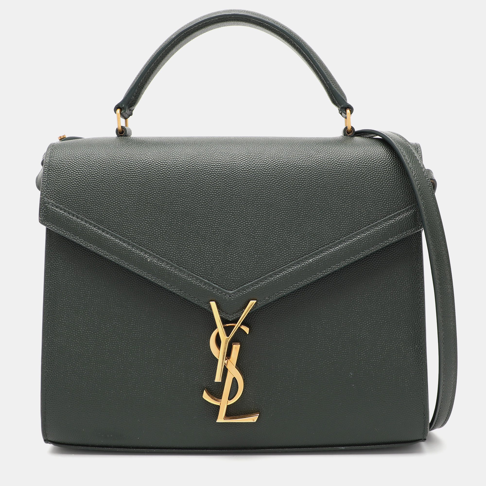 

Saint Laurent Green Leather Cassandra Top Handle Bag