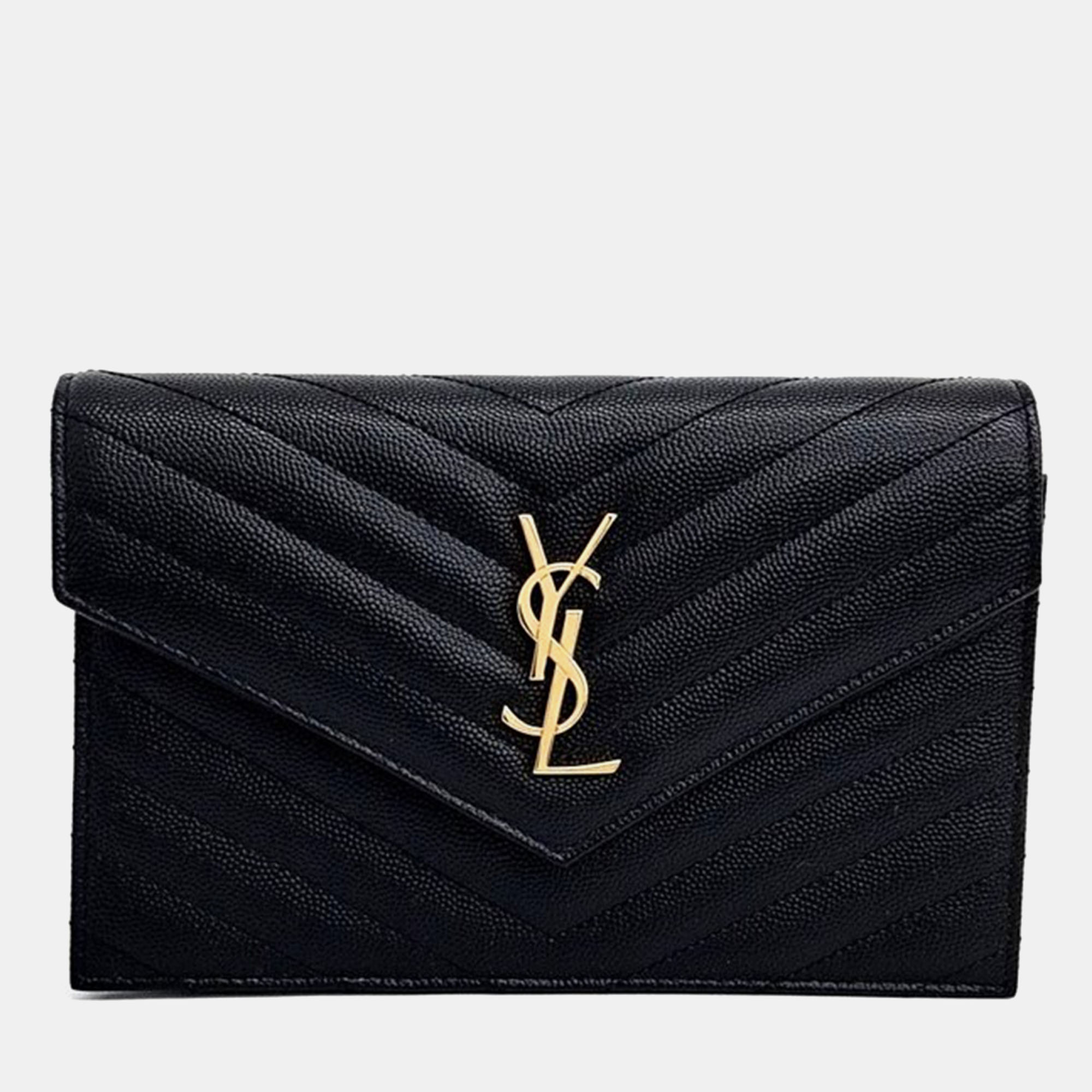 

Saint Laurent Envelope Chain Crossbody Bag, Black