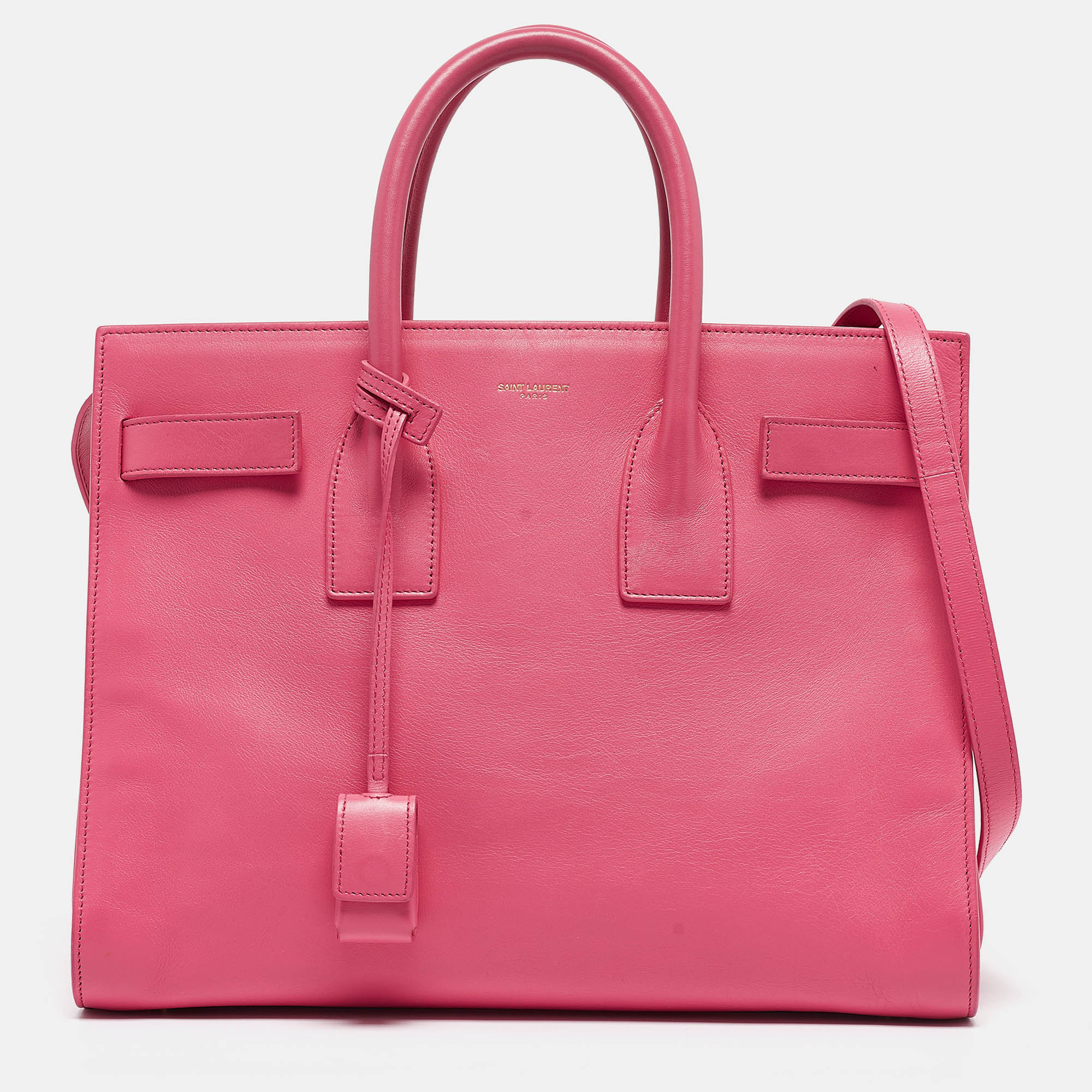 

Saint Laurent Pink Leather  Classic Sac De Jour Tote