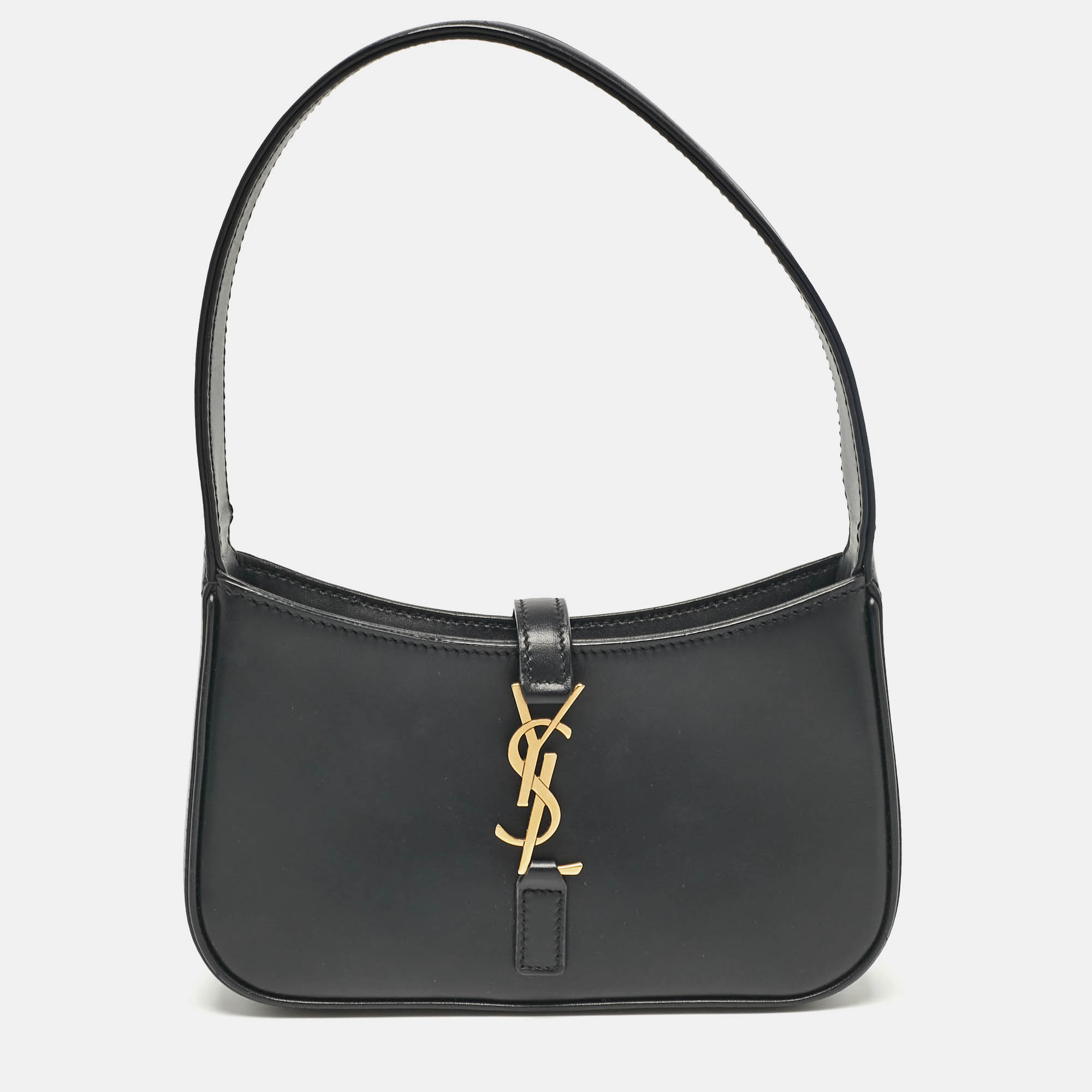 

Saint Laurent Black Leather Mini LE 5 À 7 Pochette Bag