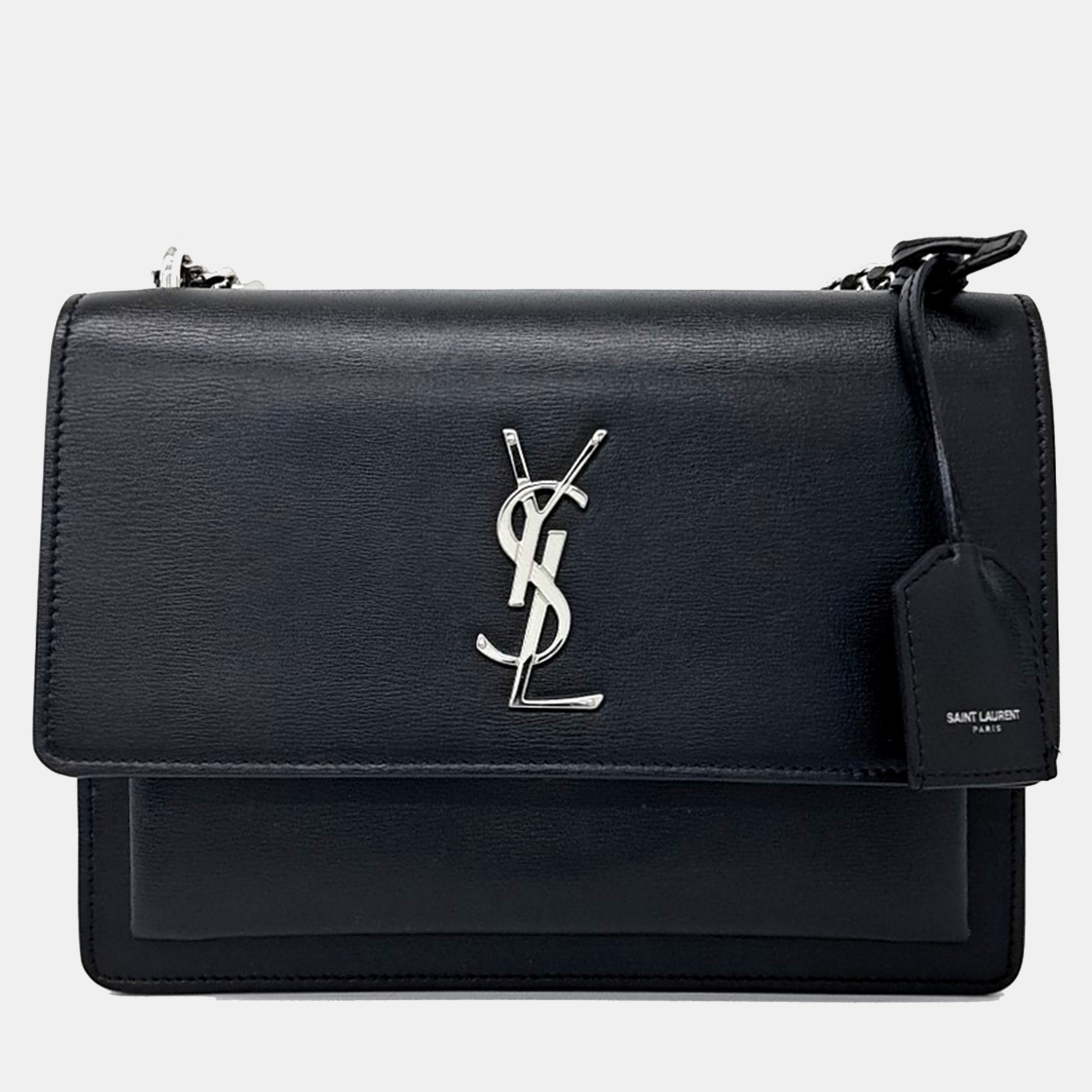 Pre-owned Saint Laurent Sunset Medium Bag In Black