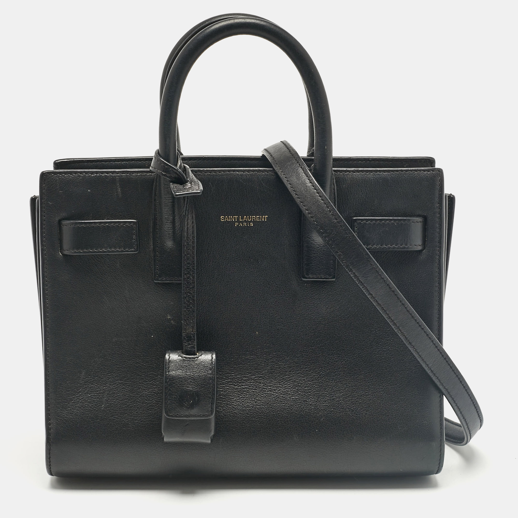 

Saint Laurent Black Leather Nano Classic Sac De Jour Tote