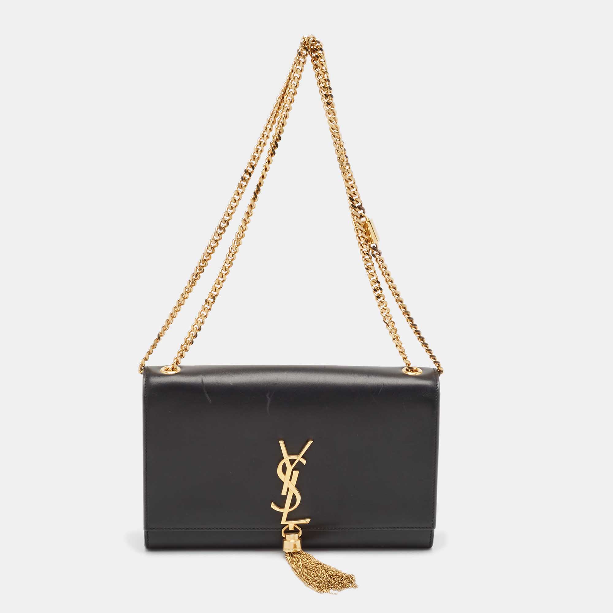 

Saint Laurent Black Leather  Kate Tassel Shoulder Bag