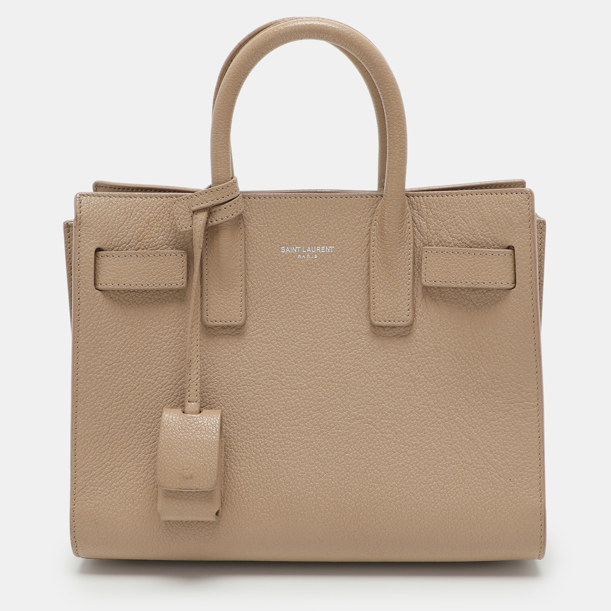 

Saint Laurent Beige Leather Nano Classic Sac De Jour Tote