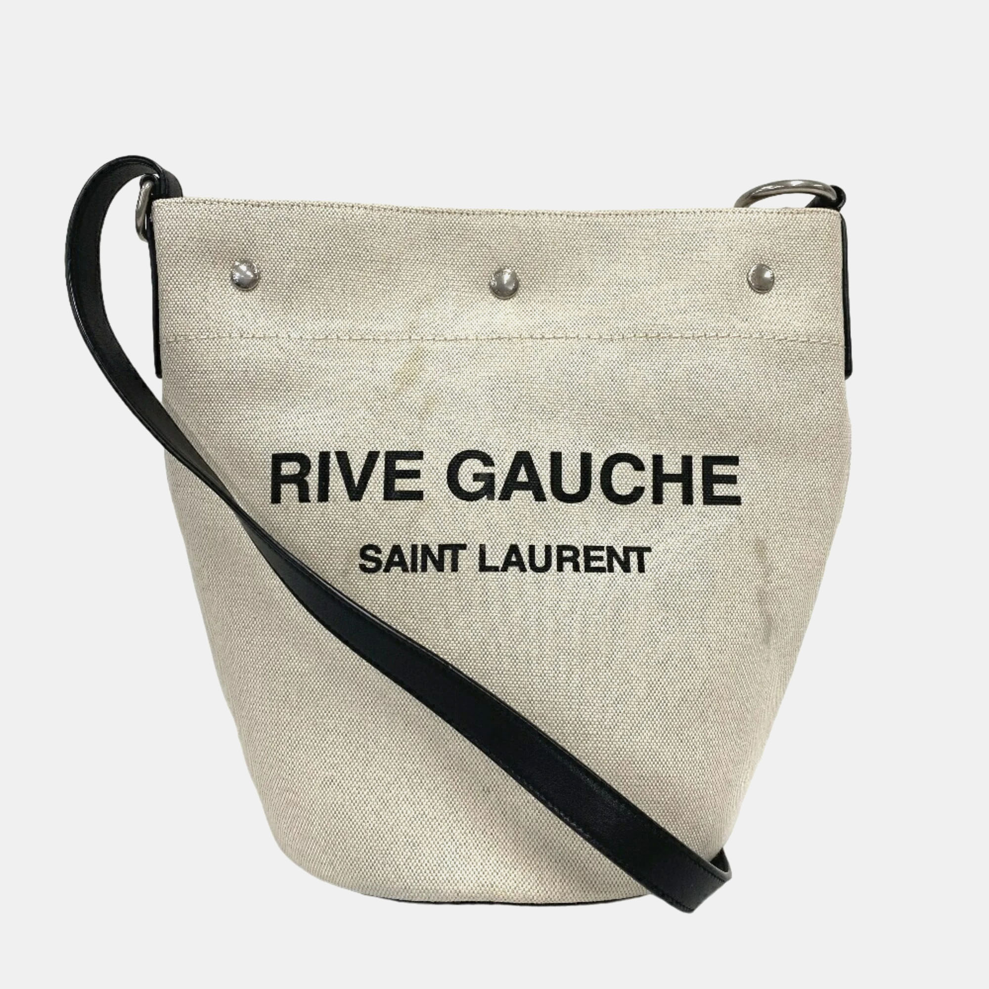 

Saint Laurent Paris Beige Canvas Rive Gauche Tote Bag