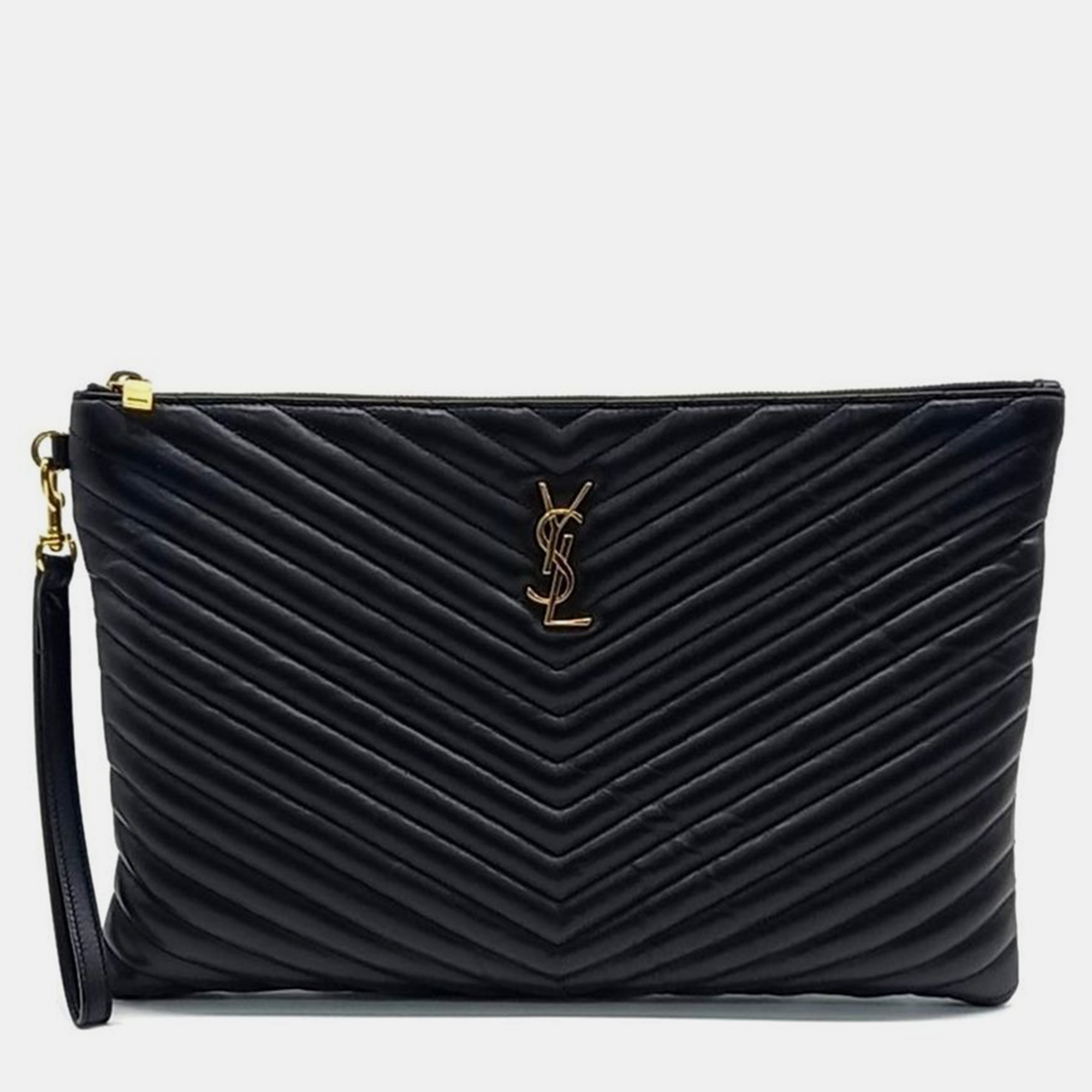 

saint laurent clutch bag, Black