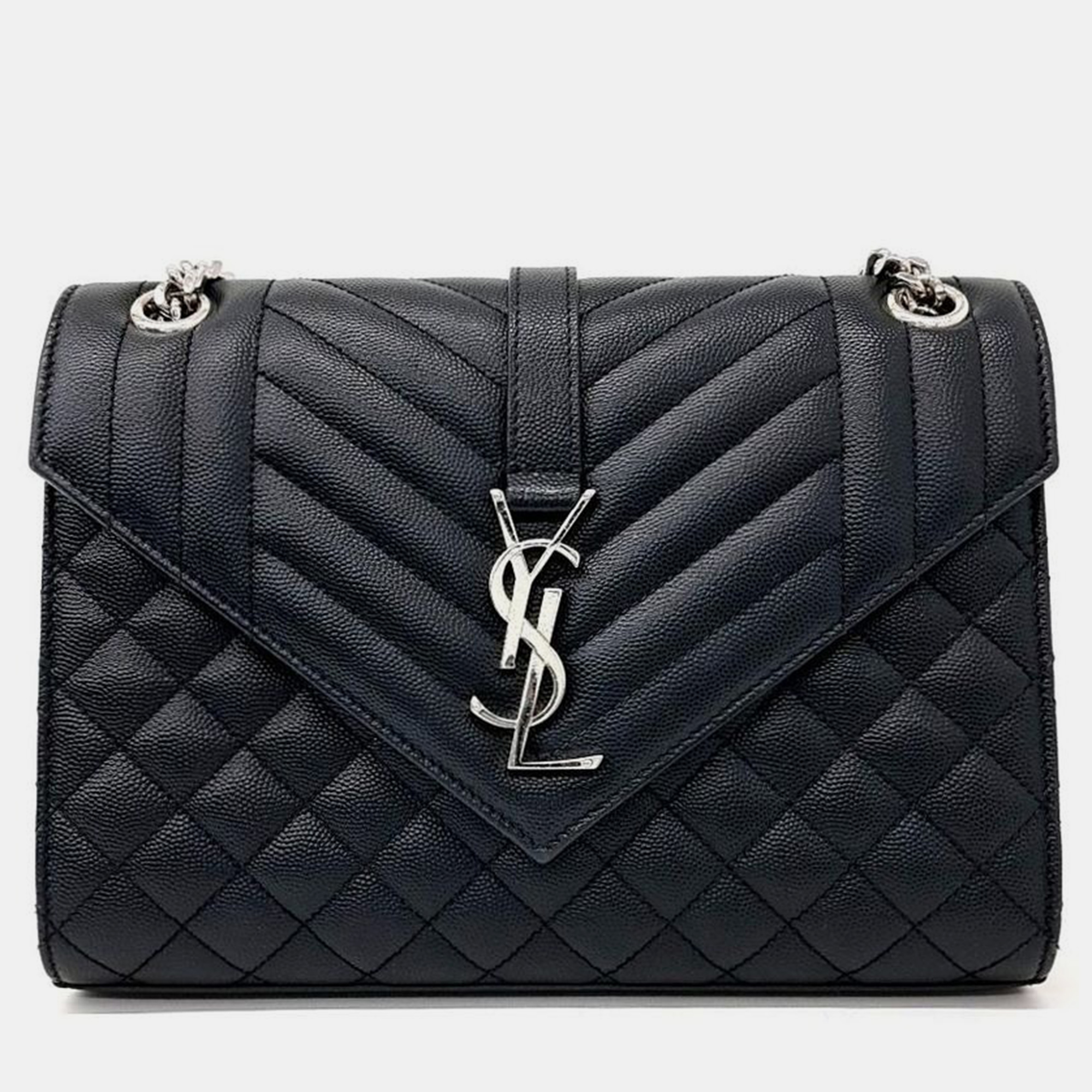 

Saint Laurent Monogram Satchel Bag, Black