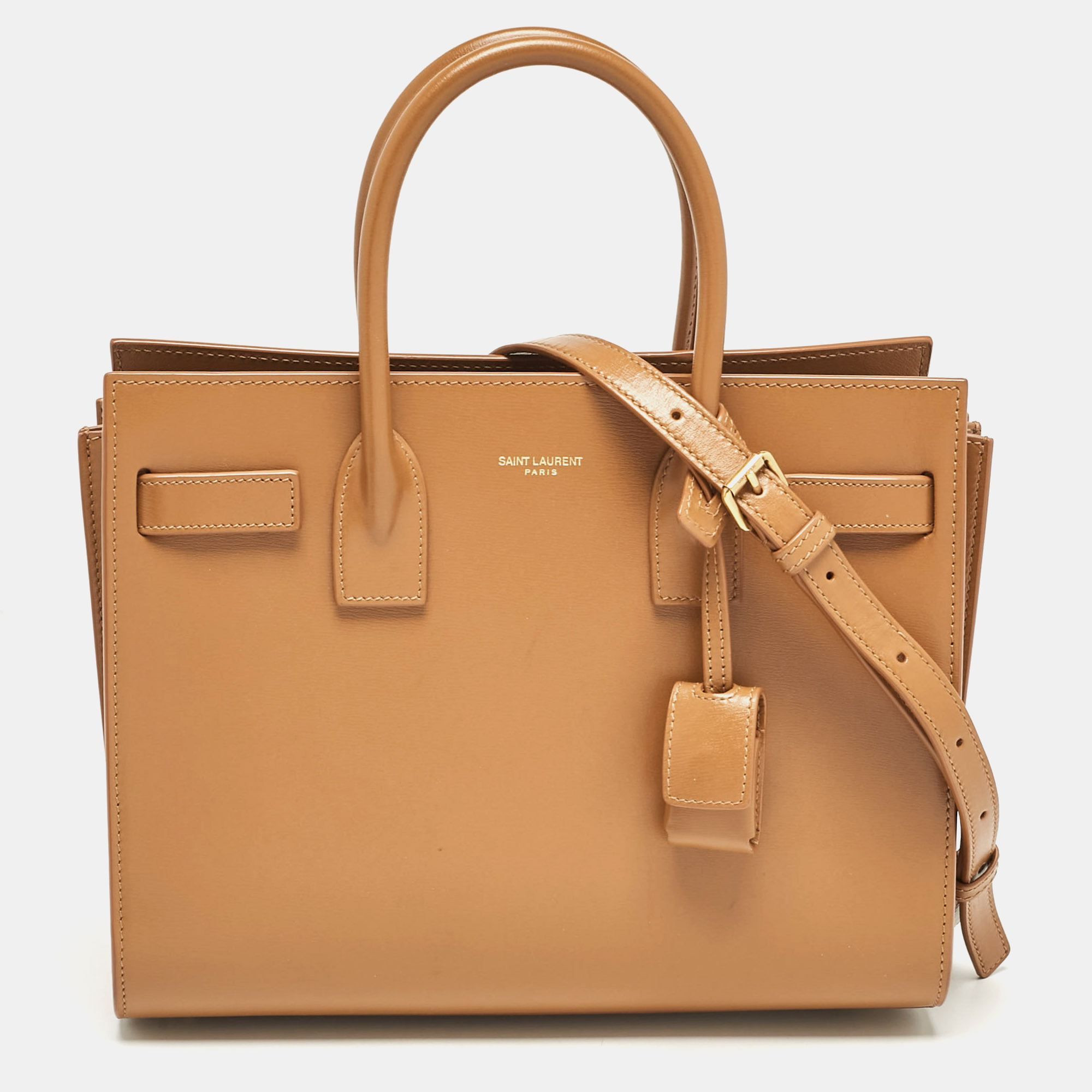 

Saint Laurent Brown Leather Baby Classic Sac De Jour Tote