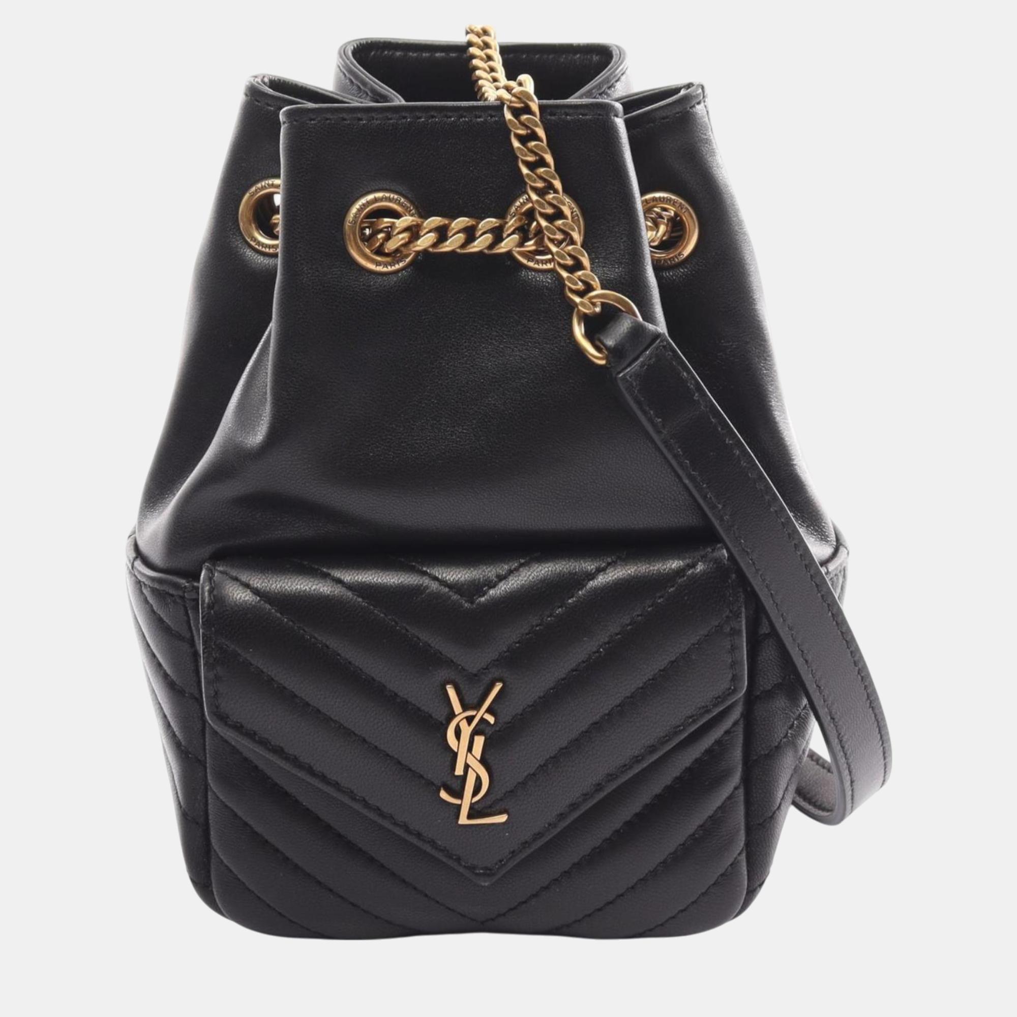 

Saint Laurent Leather Black Joe Bucket Bag