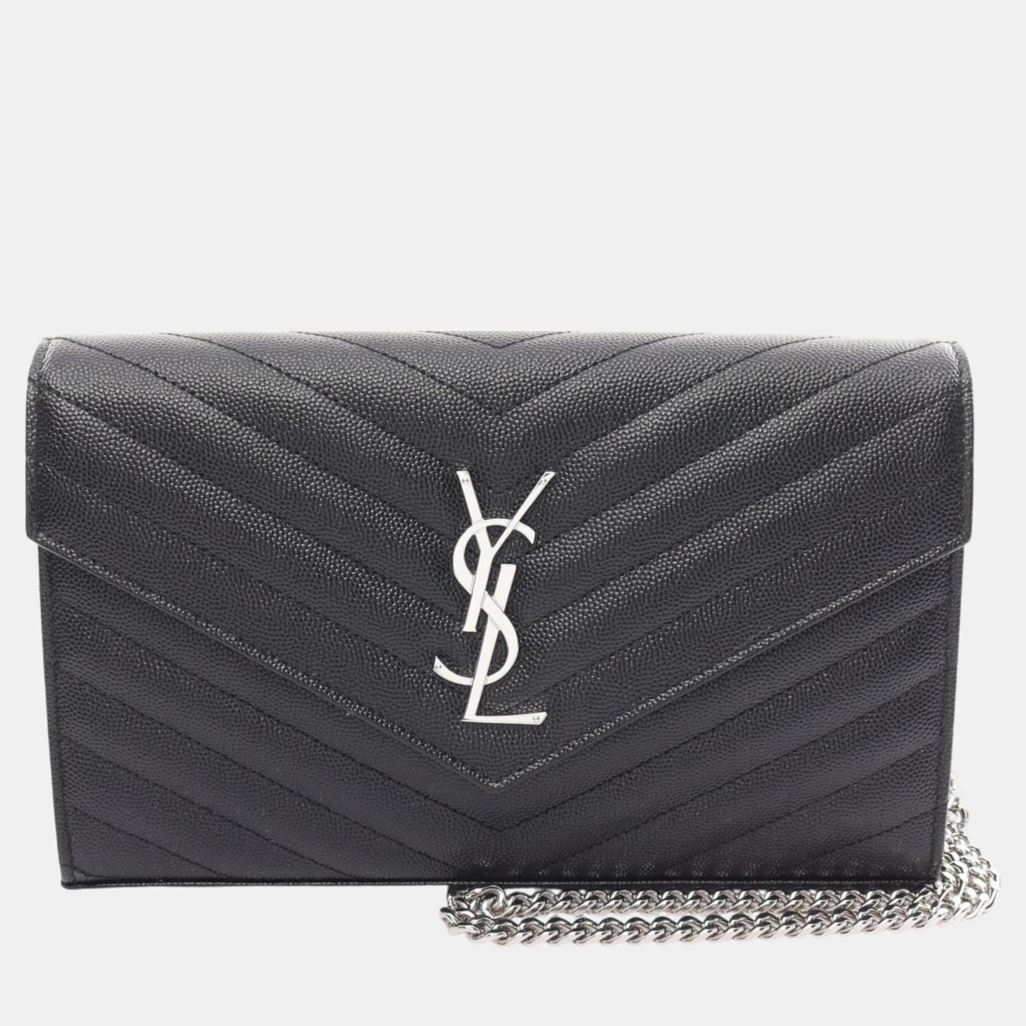 

Saint Laurent Leather Black Cassandra Classic Shoulder Bag