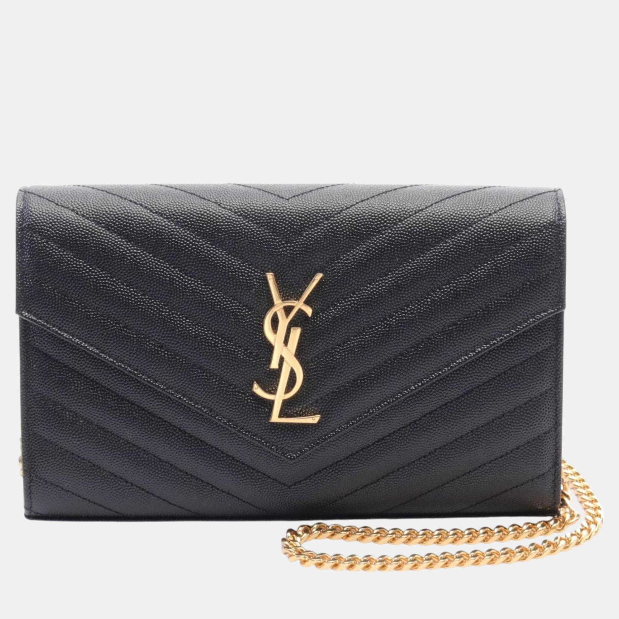 

Saint Laurent Leather Black Monogram Shoulder Bag